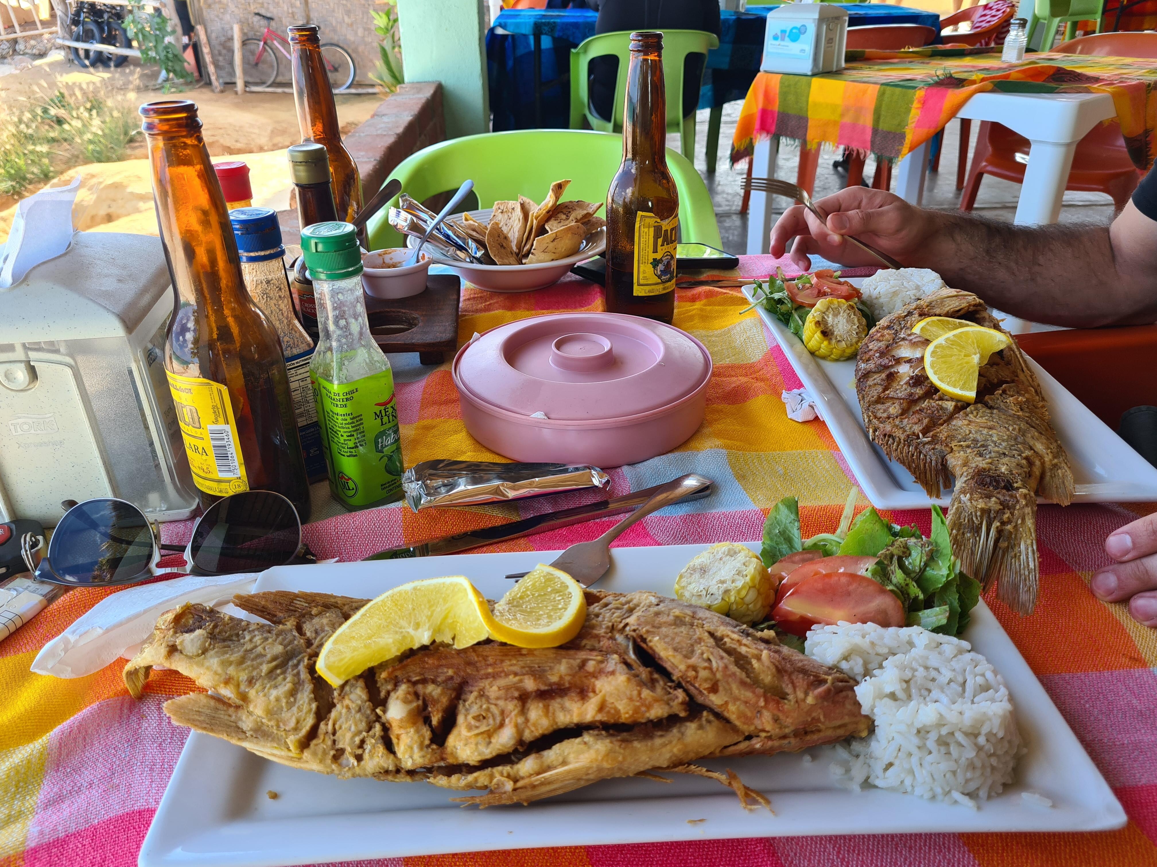 Excelente pescado frito