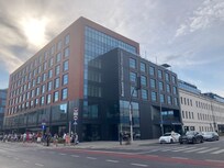 Hotel exterior taken from Metro