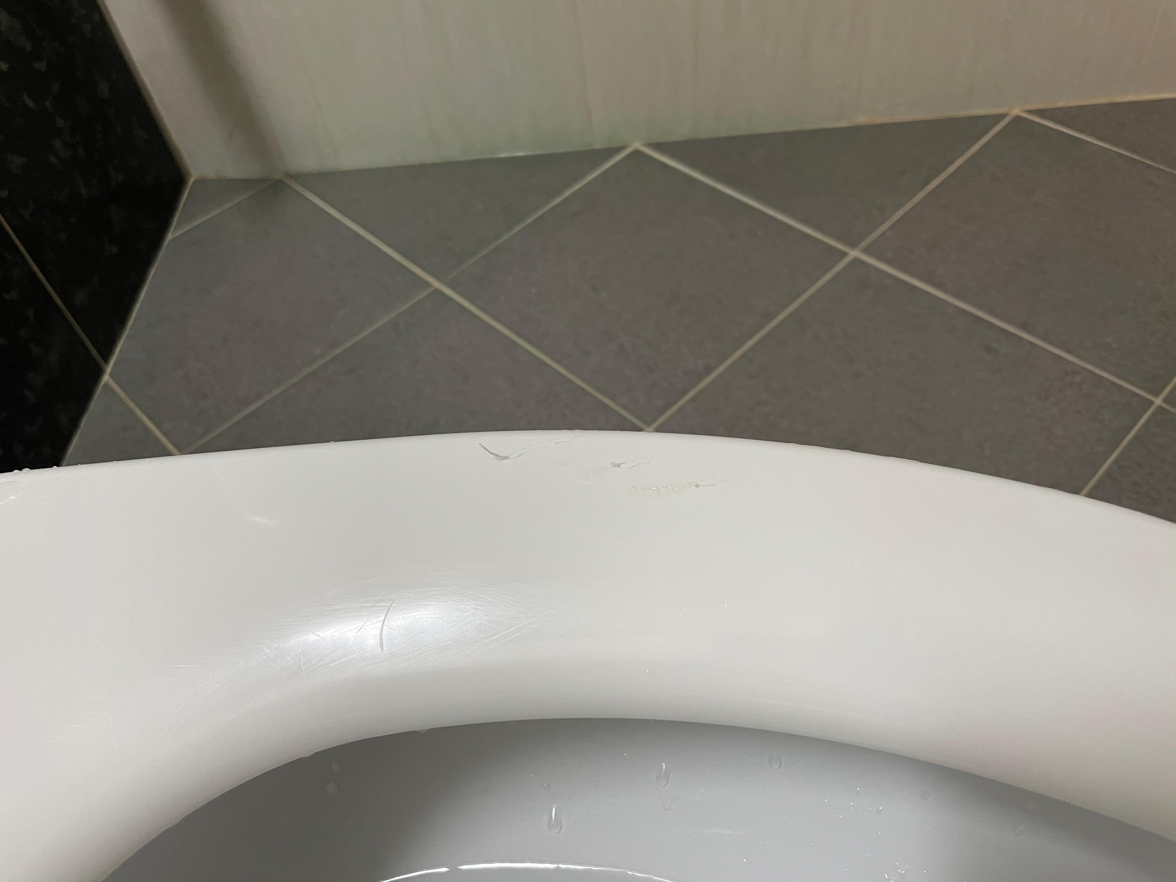 Scratched toilet 