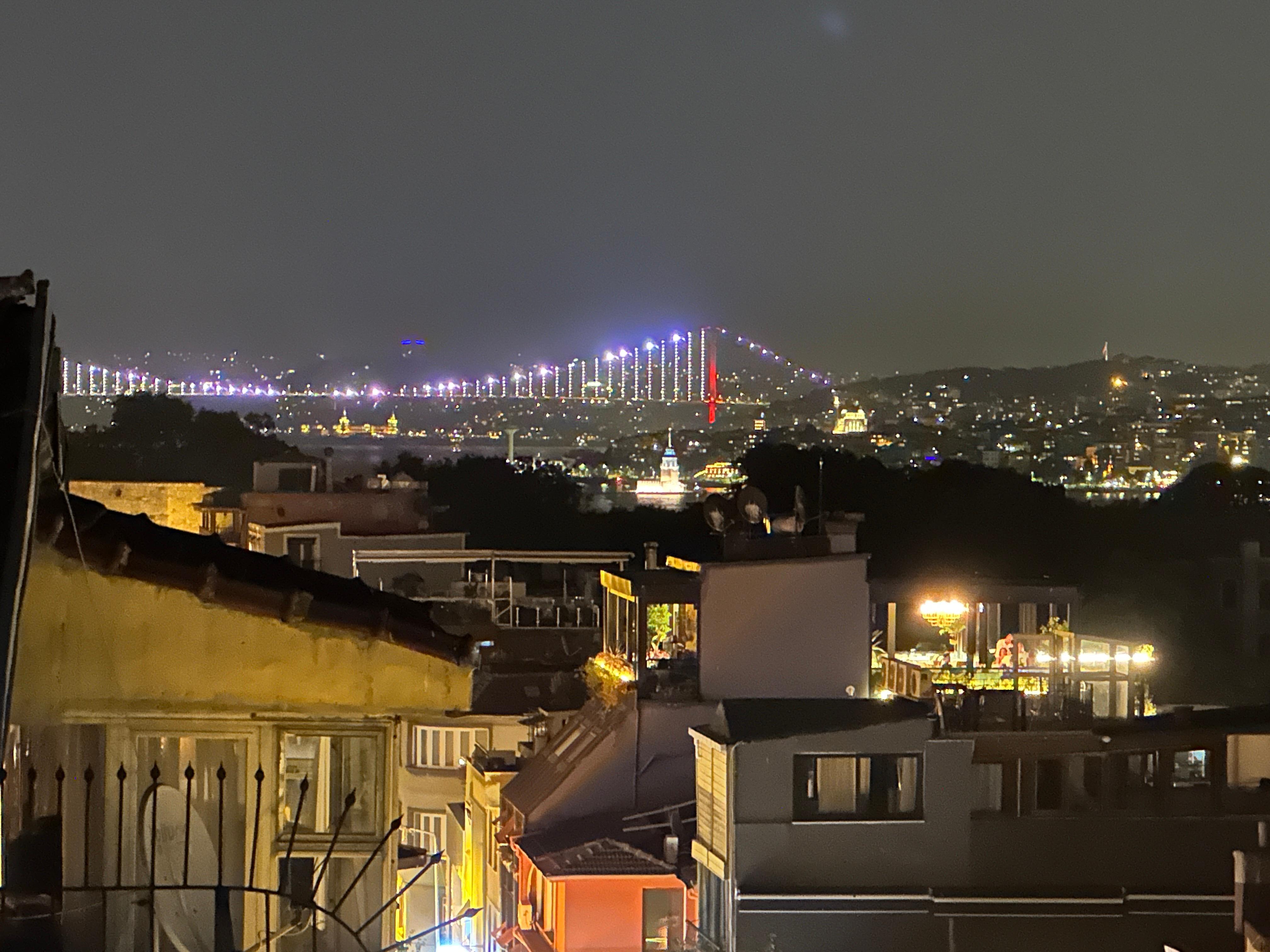 Night view from hotel terrace