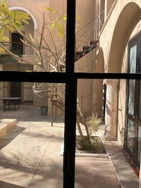 View out room to courtyard