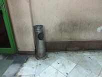 Stairwell up to the hotel (on fourth floor, there's a tiny lift from the 1930's, but...)