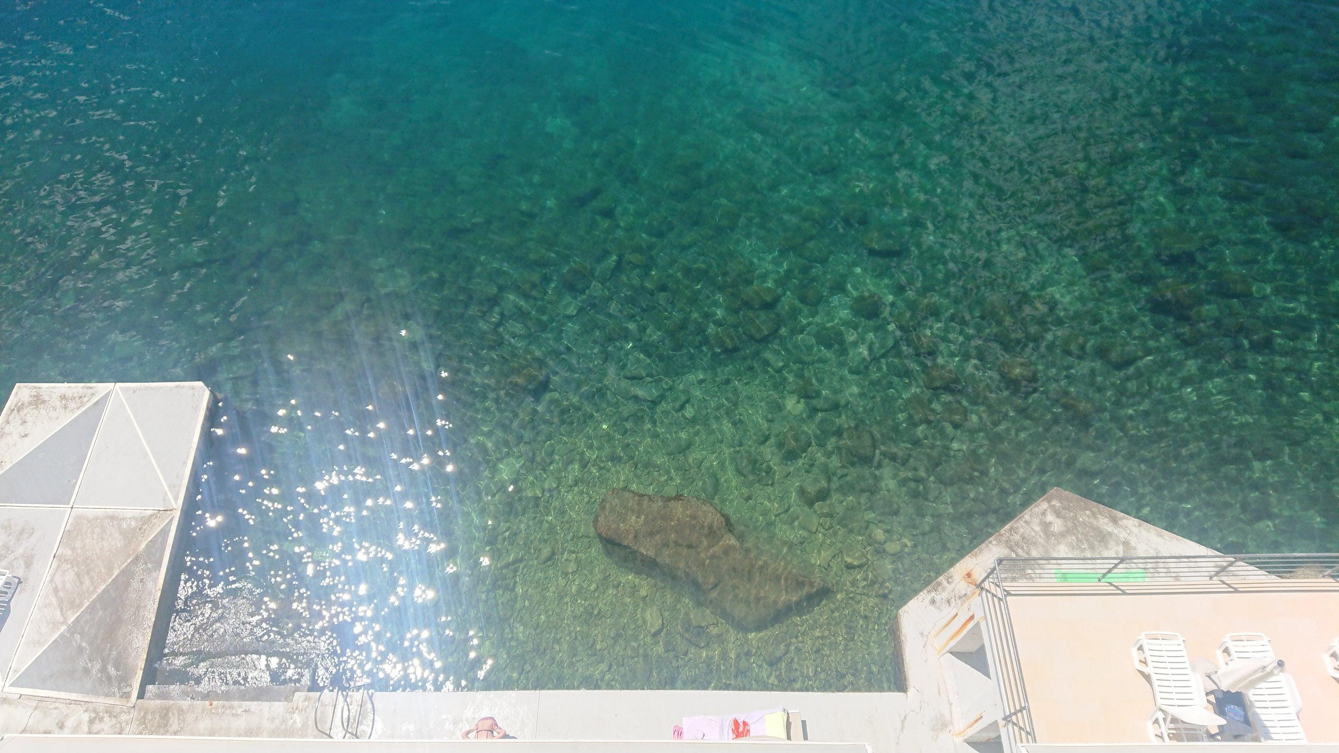 View from room on the private beach