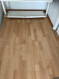 Floor all scratched.
