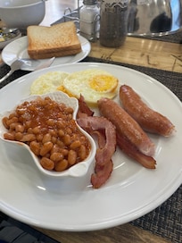 Raw sausages and cold eggs