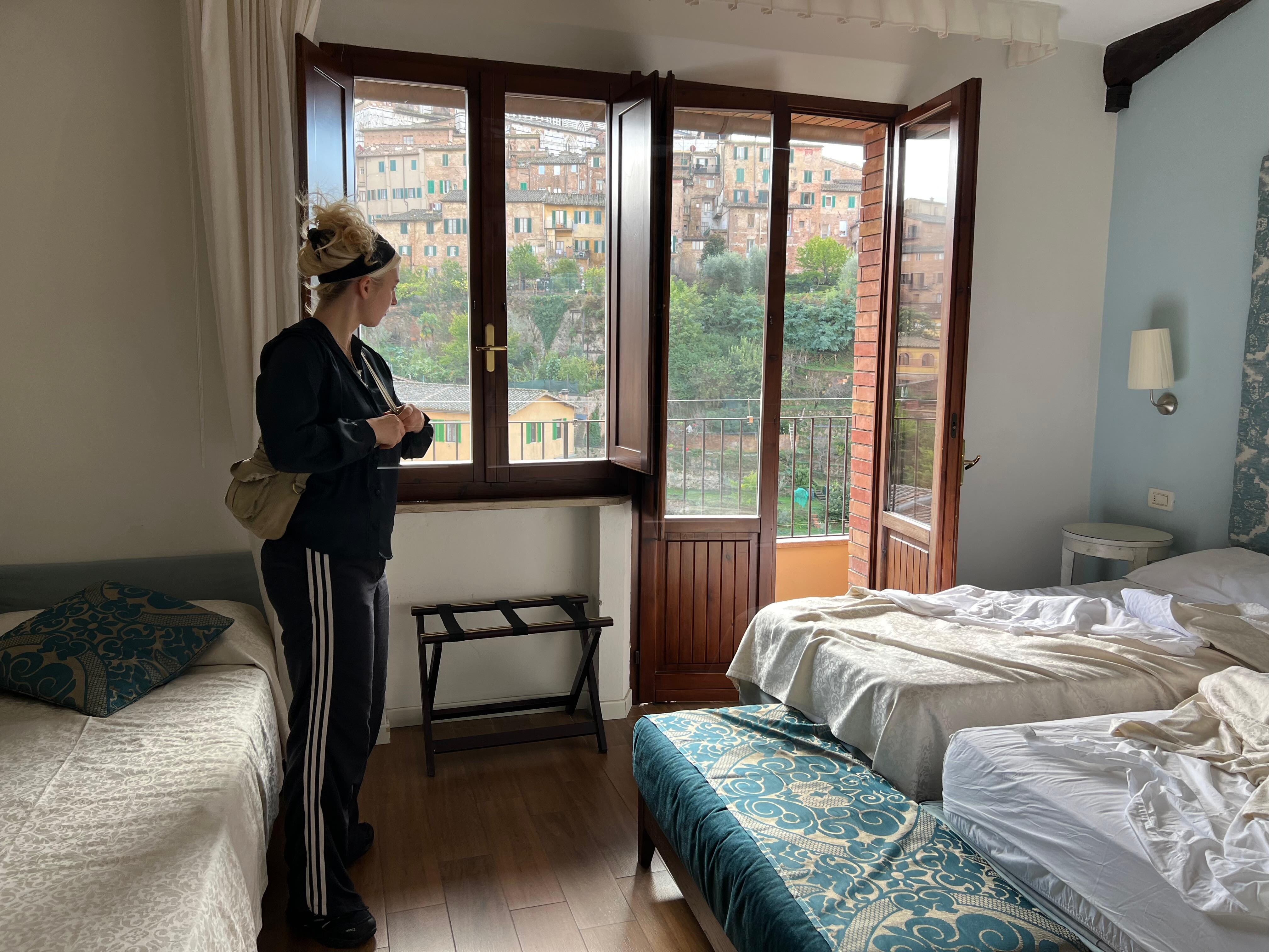 Checking out. Of course the room was in mint condition when we arrived
