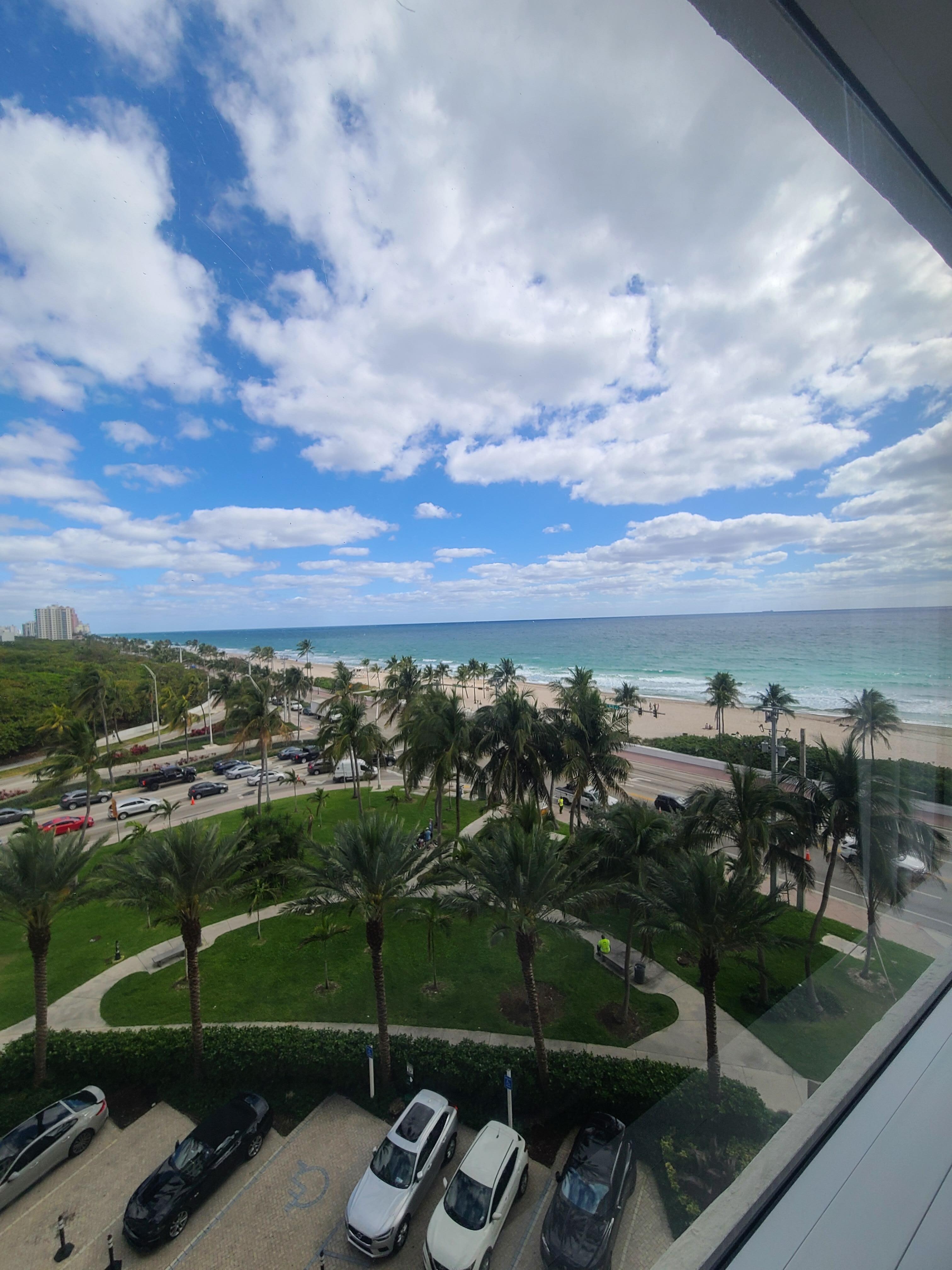 Double beds partial ocean view from room