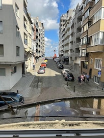 A view of the beach from the first floor room by the Hotel Pacific sign. Nice, right?