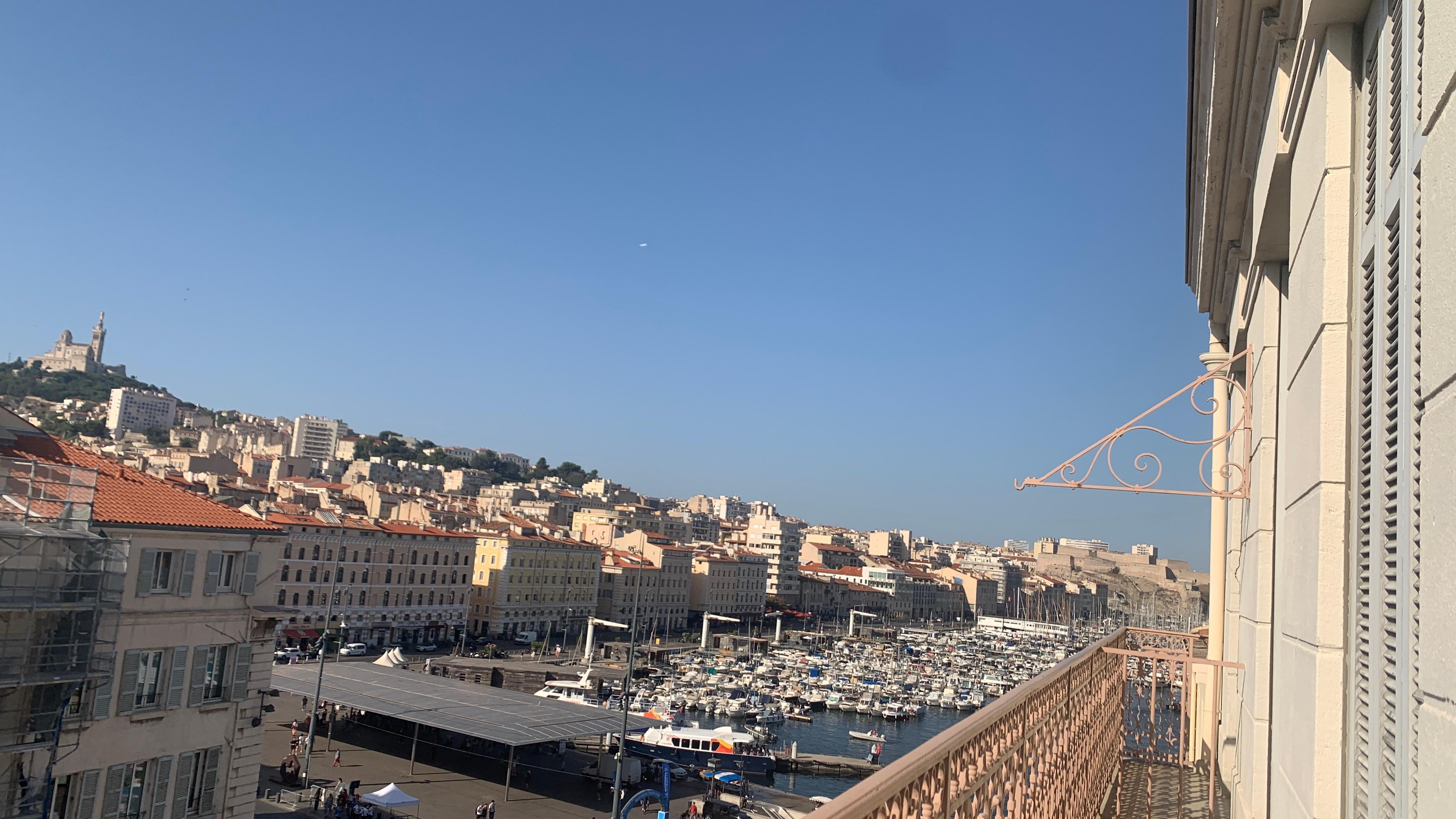 View of Marseille old port from Balcony