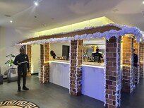 Christmas Coffe/cocktail bar with real honey cake front