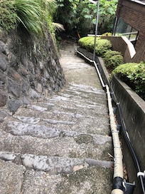 This is part of the steps going down to downtown Atami. Very steep!