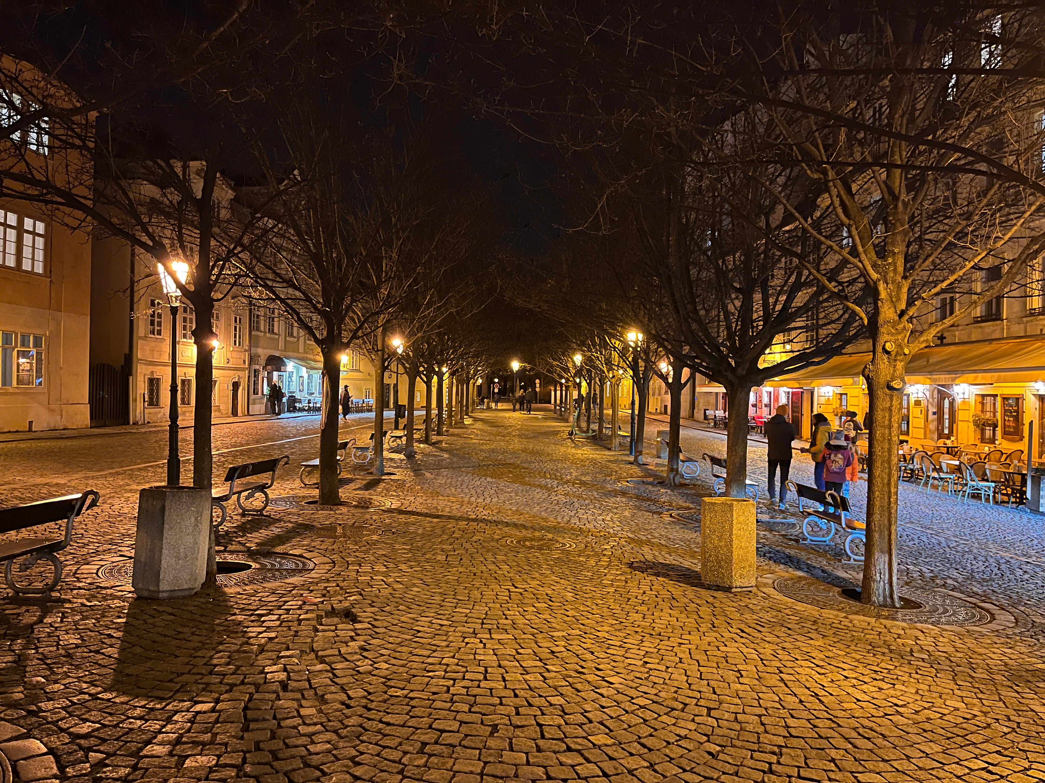 This is the street where the hotel is, just off the Charles Bridge. Close to the Metro station.