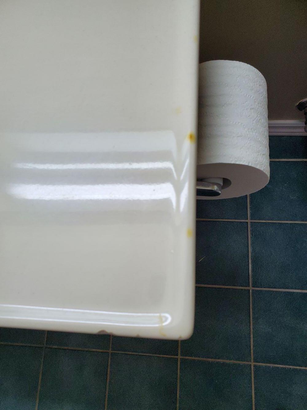 bathroom sink burn marks and chips