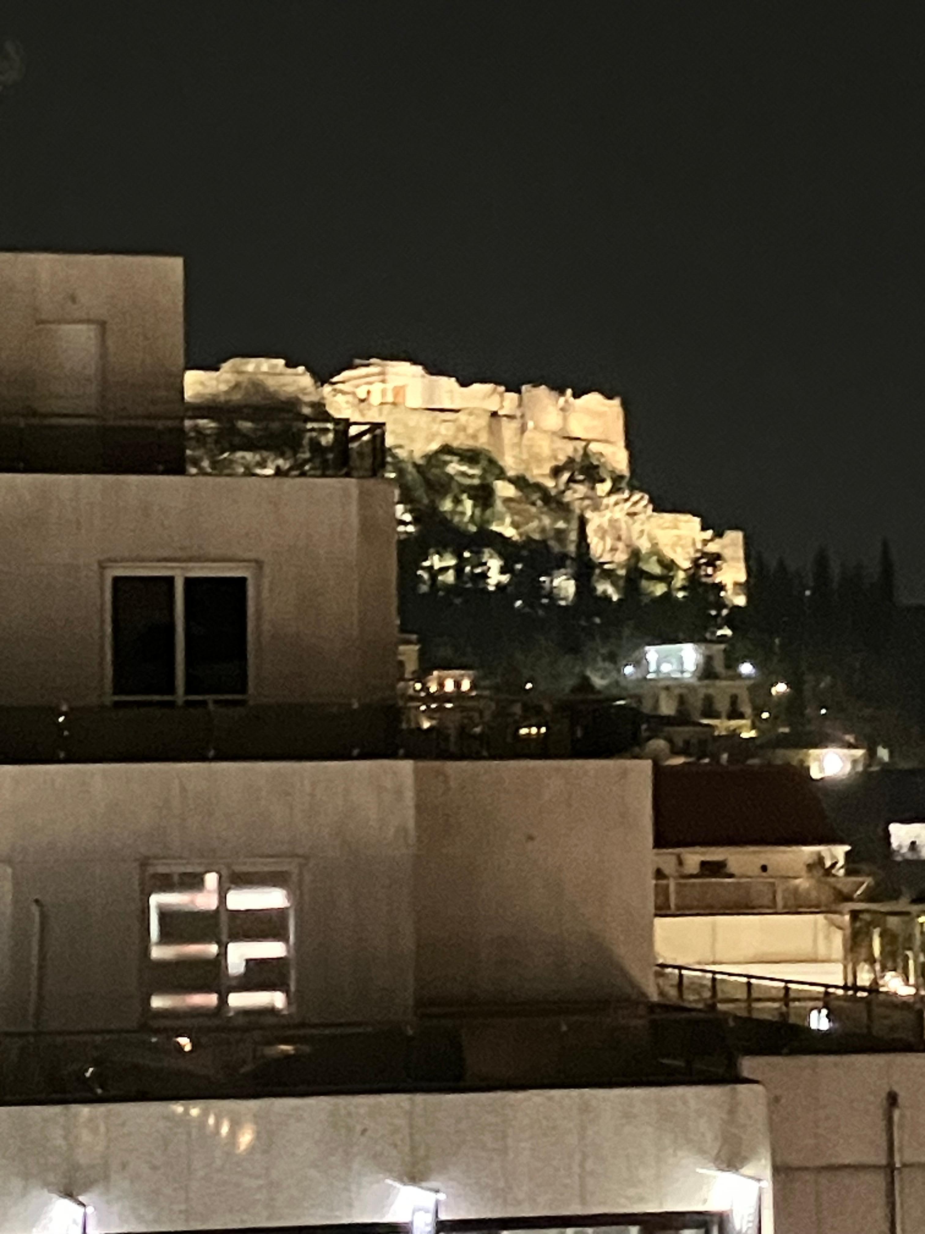 View of the Acropolis from our rooftop deck