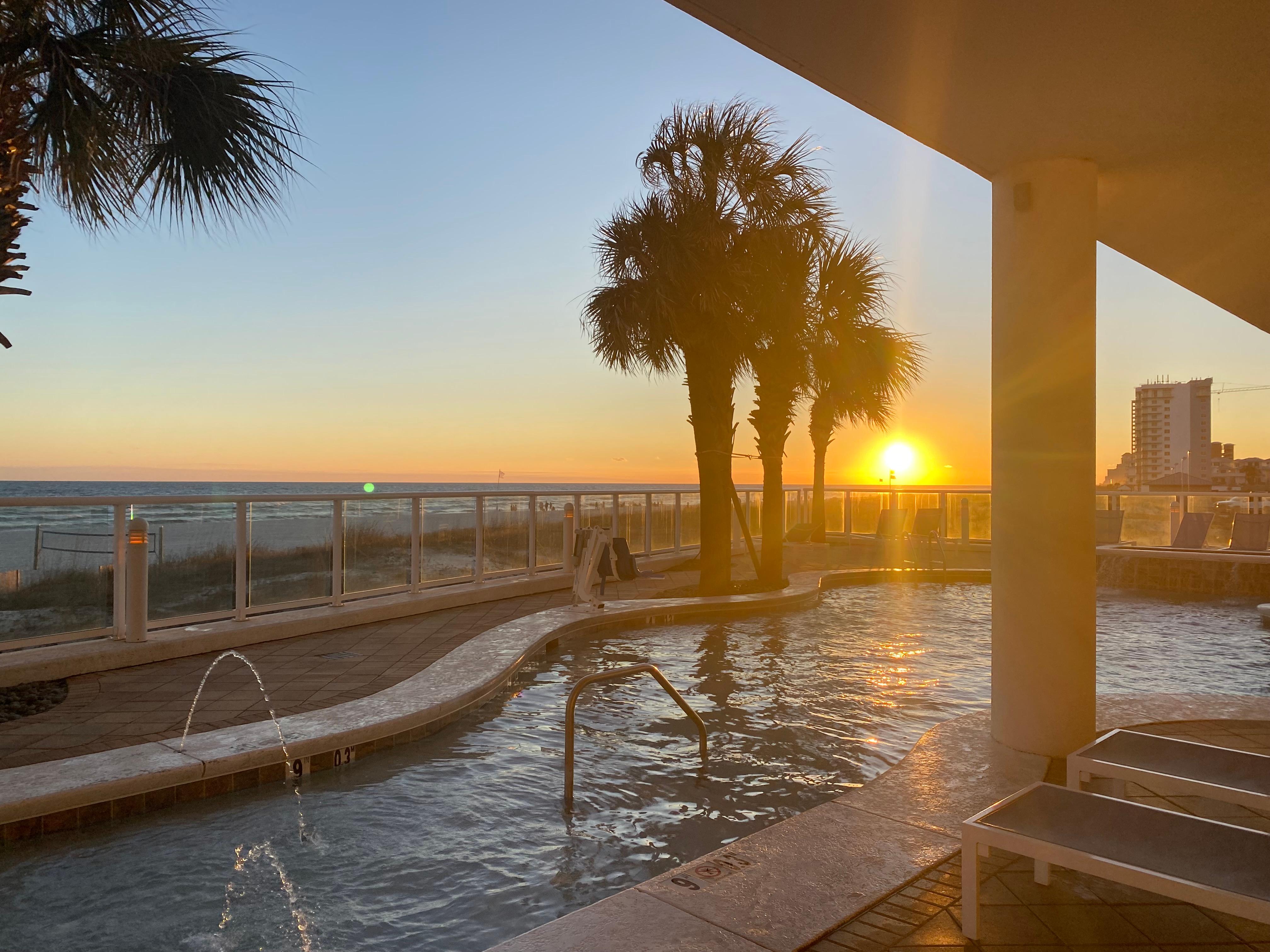 Beautiful sunset view from the pool area