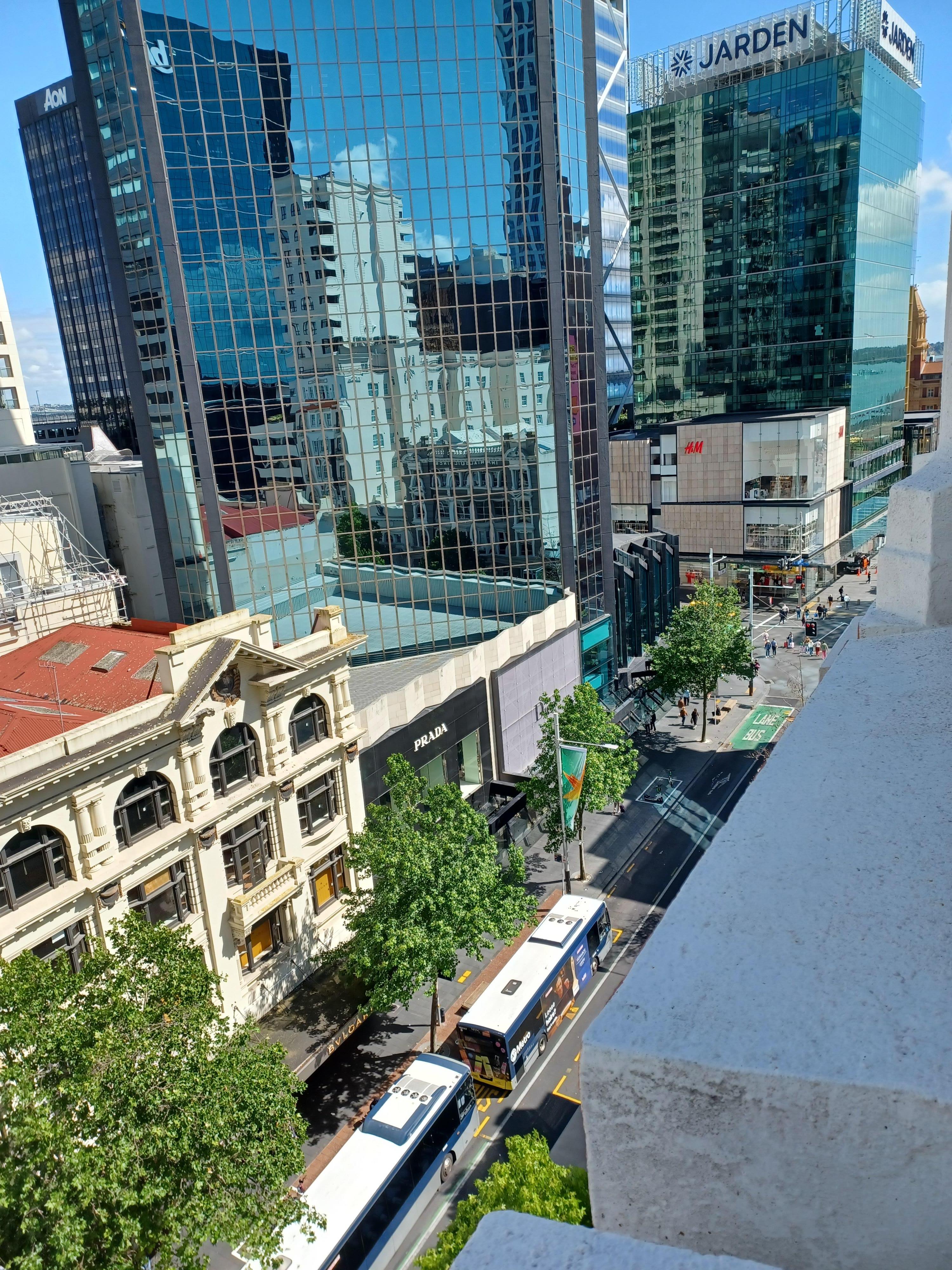 Room with a view of the city