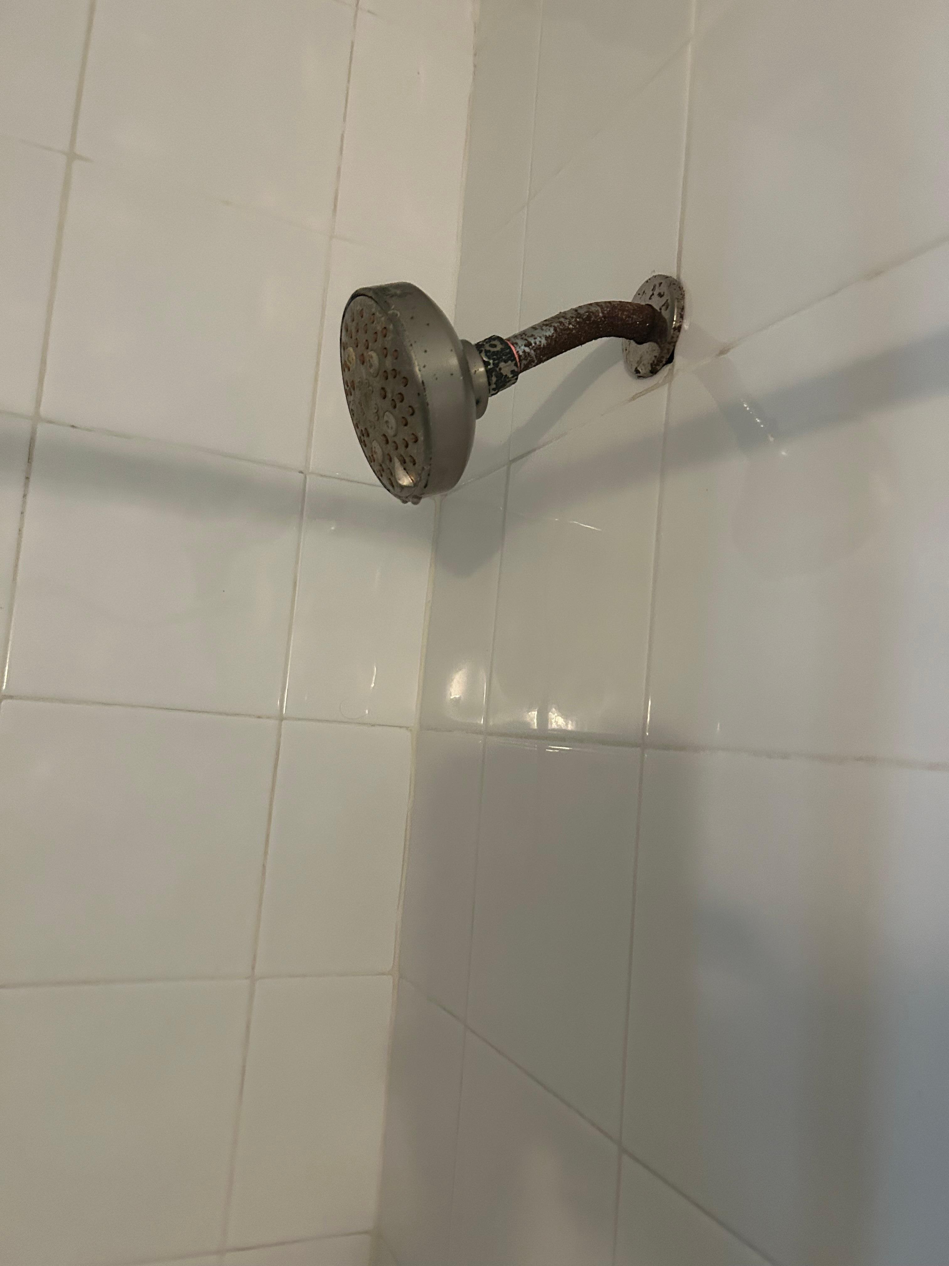 The rusty shower heads 