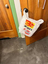 What we had to use for a trash receptacle