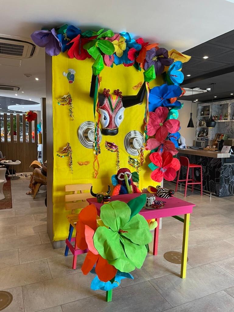 Carnaval decorations in the hotel Lobby