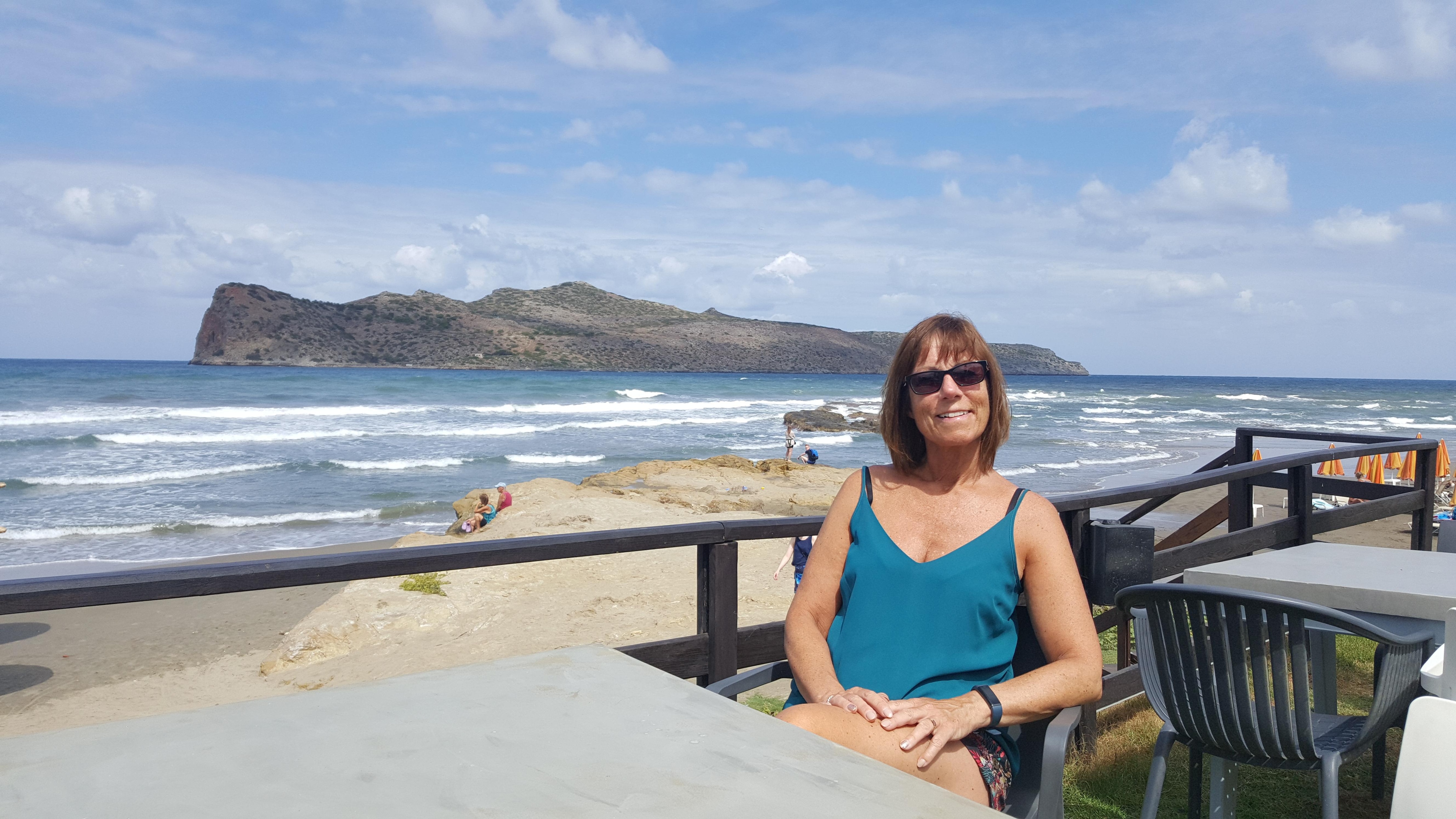 Overlooking the beach at Agia Marina