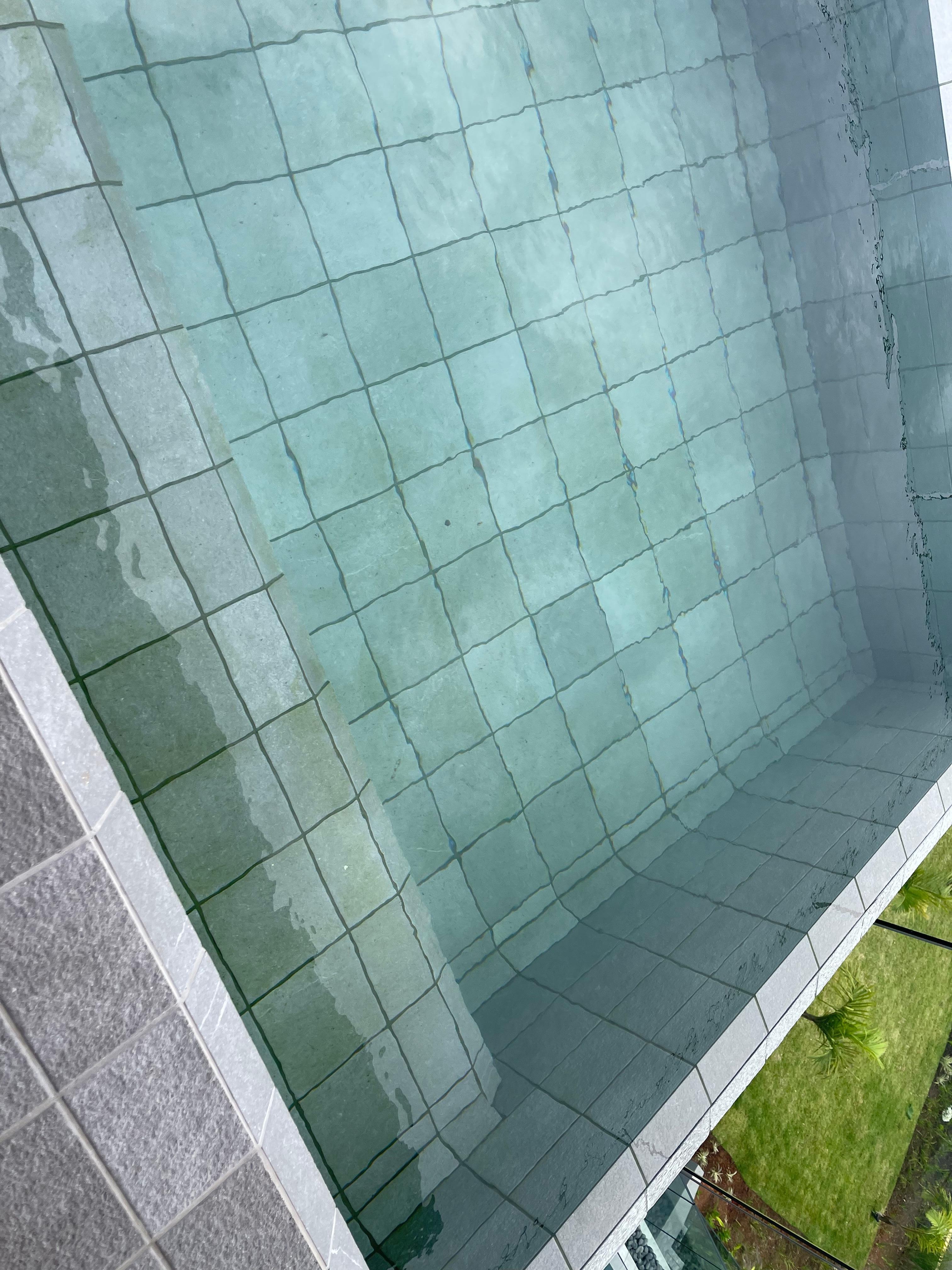 Piscine privative eau verte 