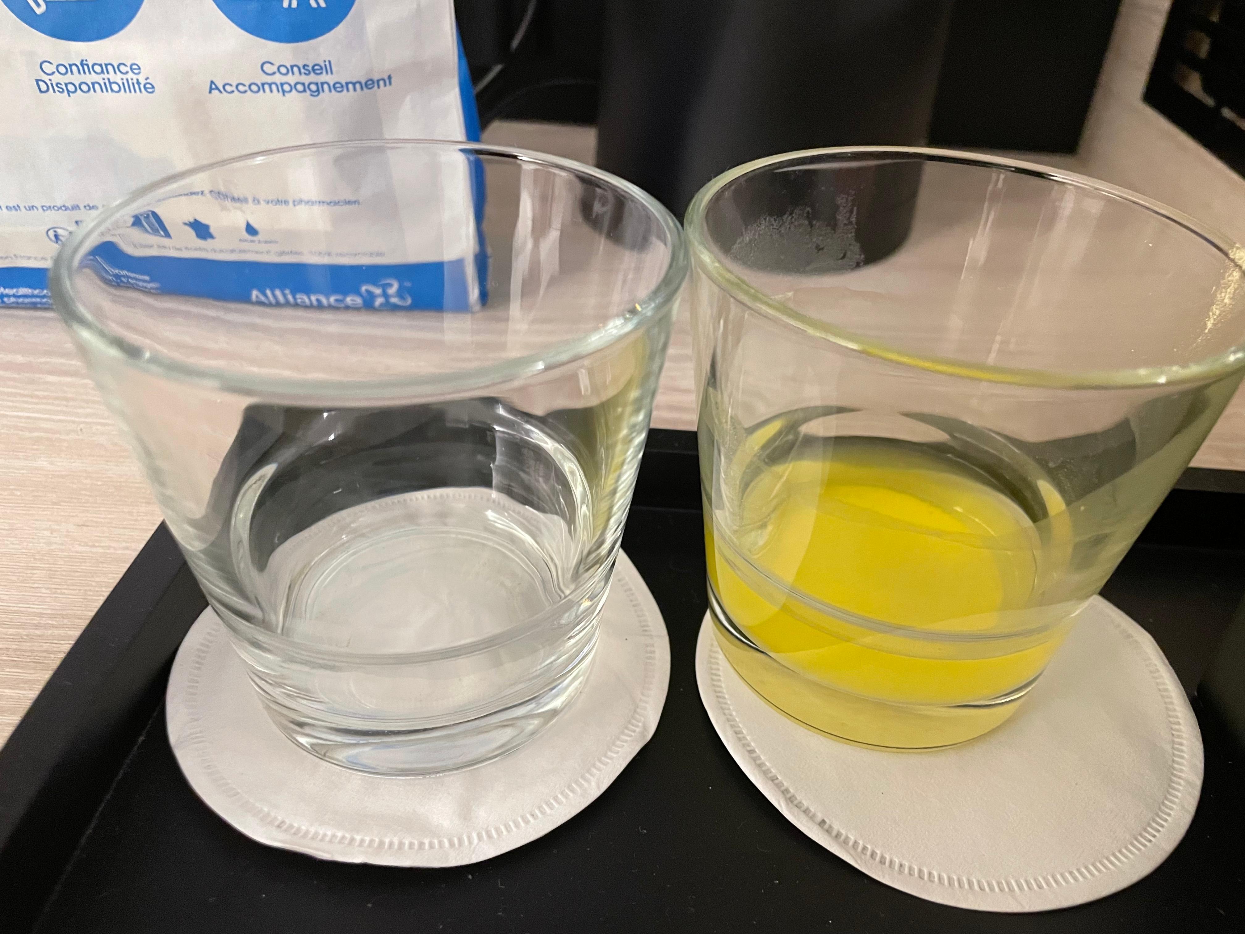 Verres non nettoyés 