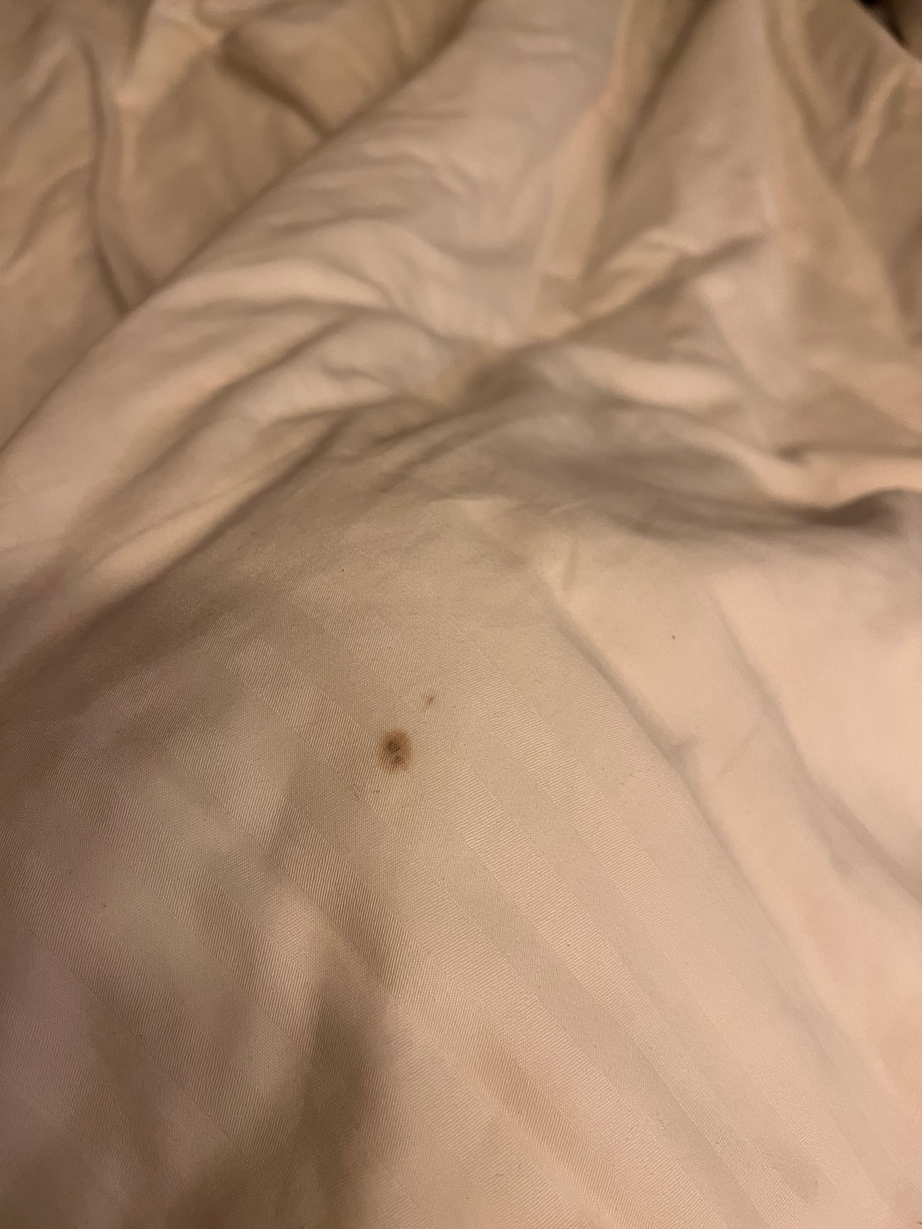 Bedsheet with stain