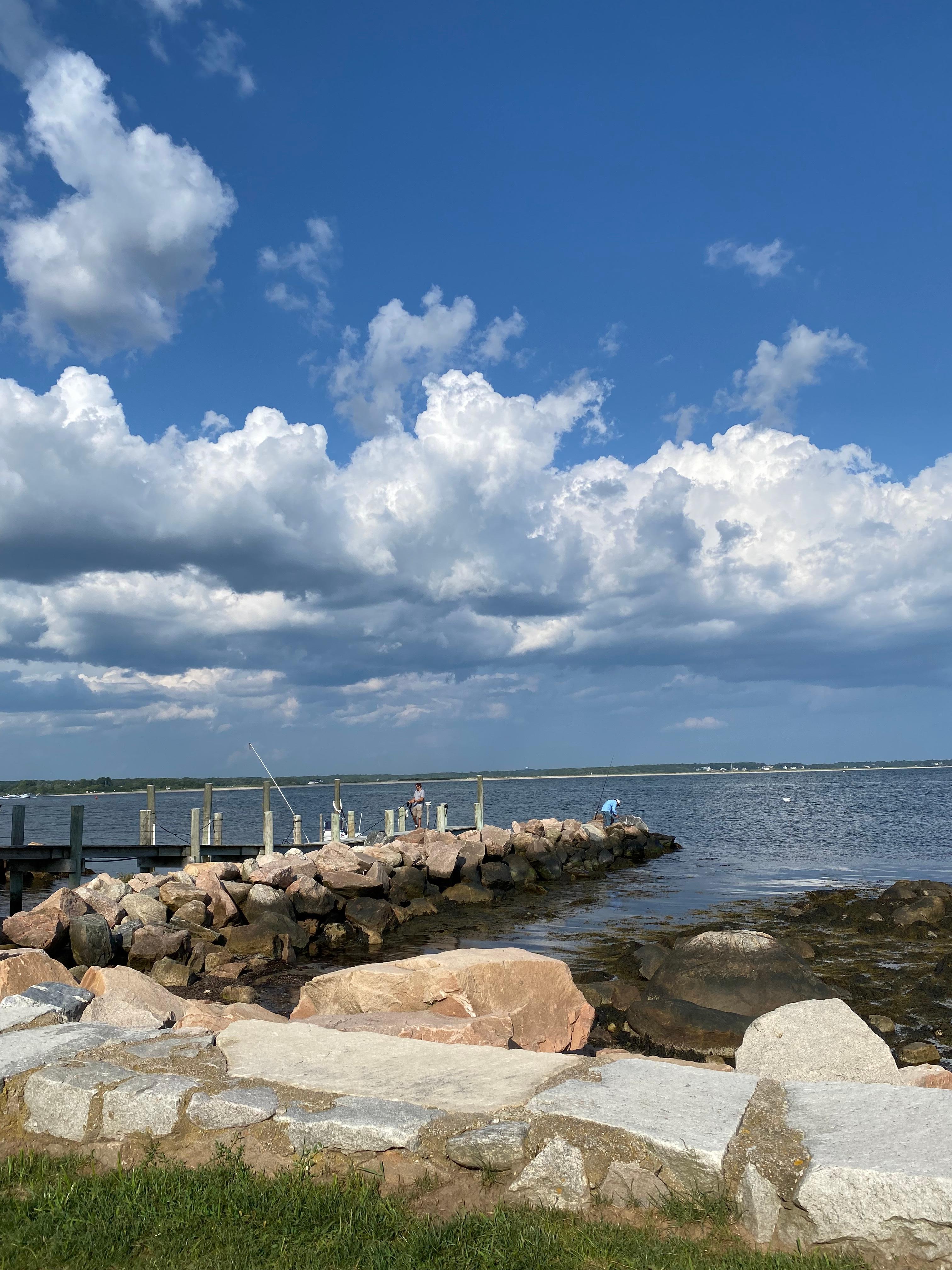 Along the beach walking path. 