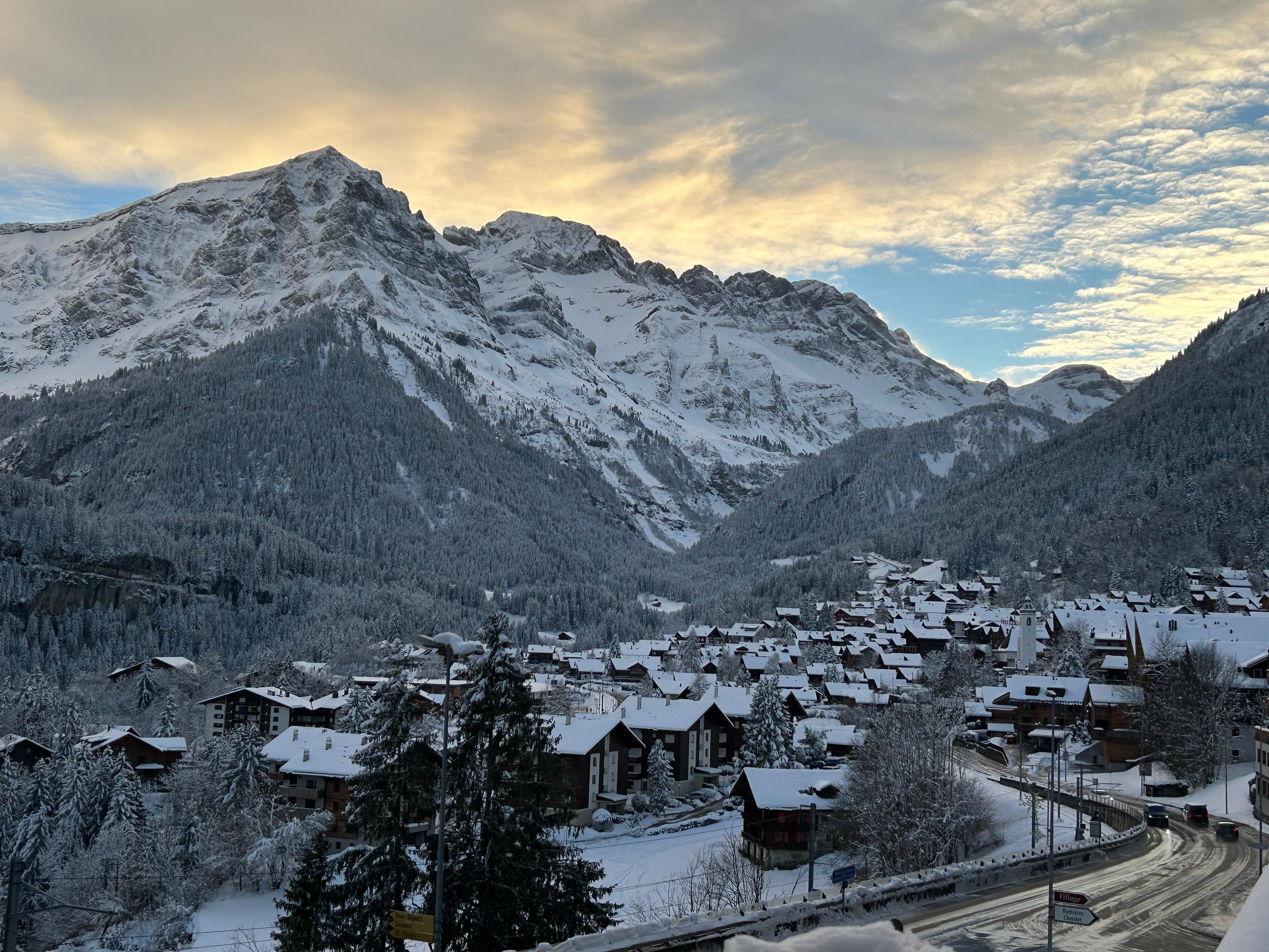 View from my balcony at the Le White Hotel and Spa Champery, Switzerland. 