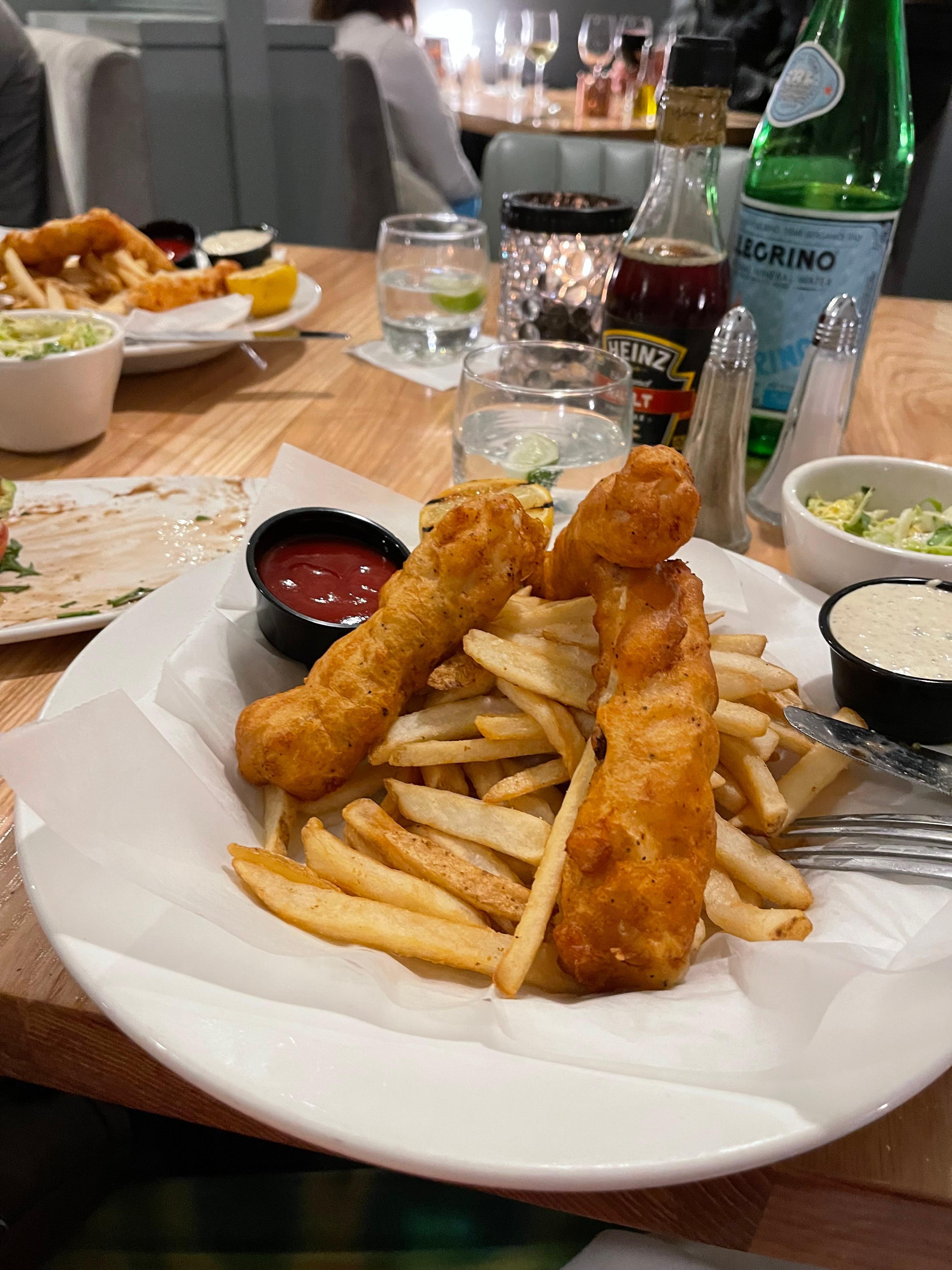 Fish n chips. Delicious food. Daily Grill, The Westin at LAX