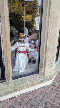 Annabelle enjoying the view from the window
