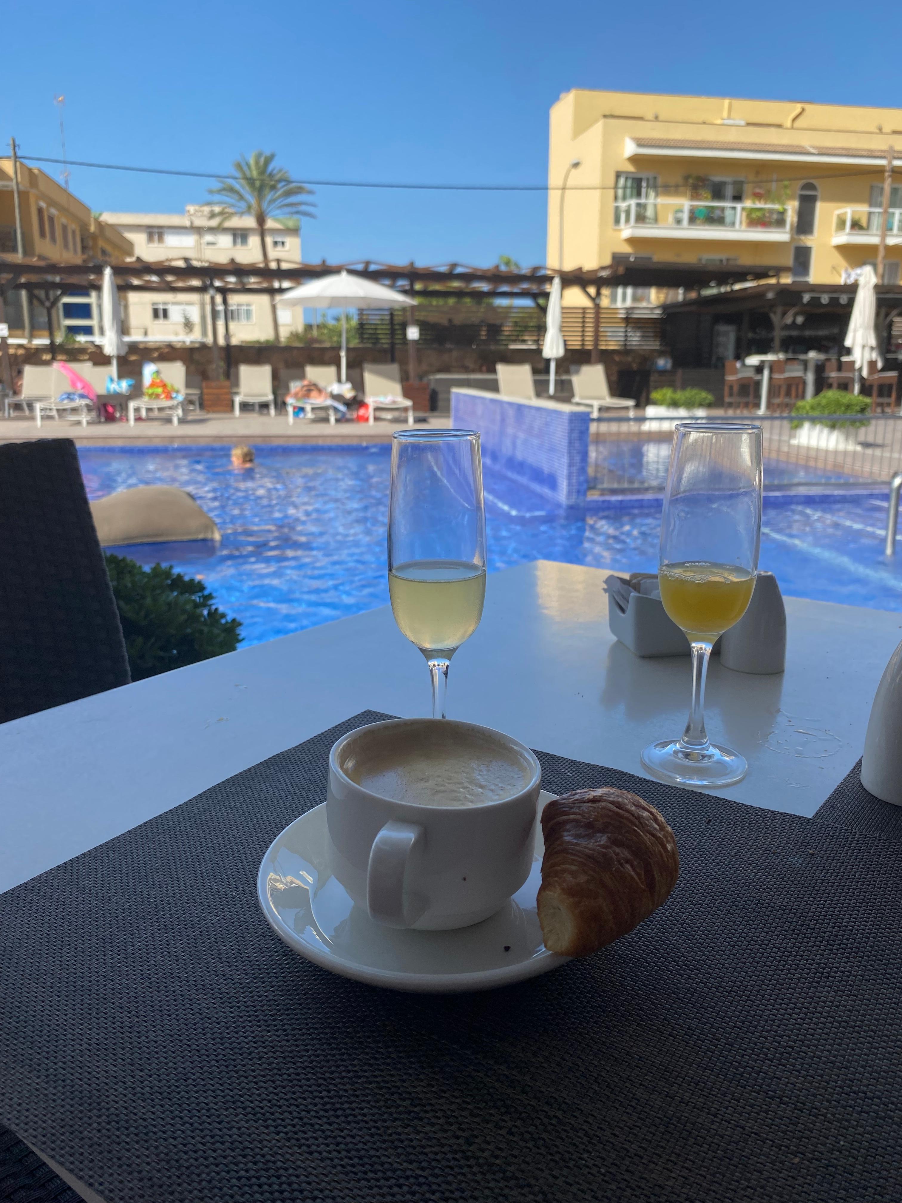 Lovely breakfast outdoors