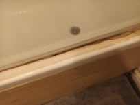 mould and lime scale at based of screen