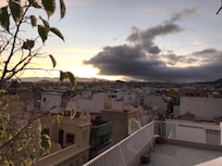 Solnedgang fra tagterrasse