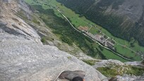 View of my feet on the Via Ferrata!