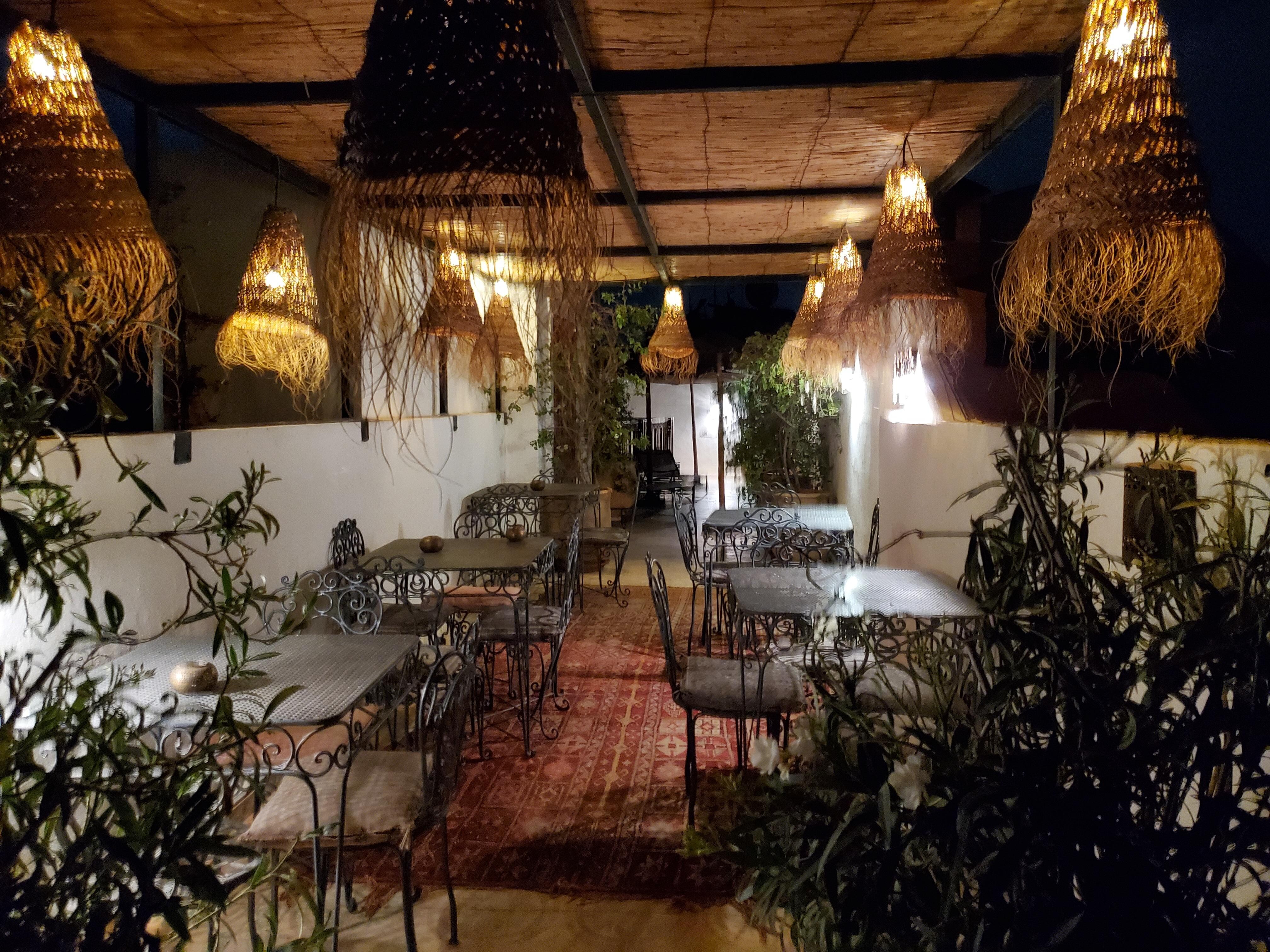 Here is the rooftop dining area.
