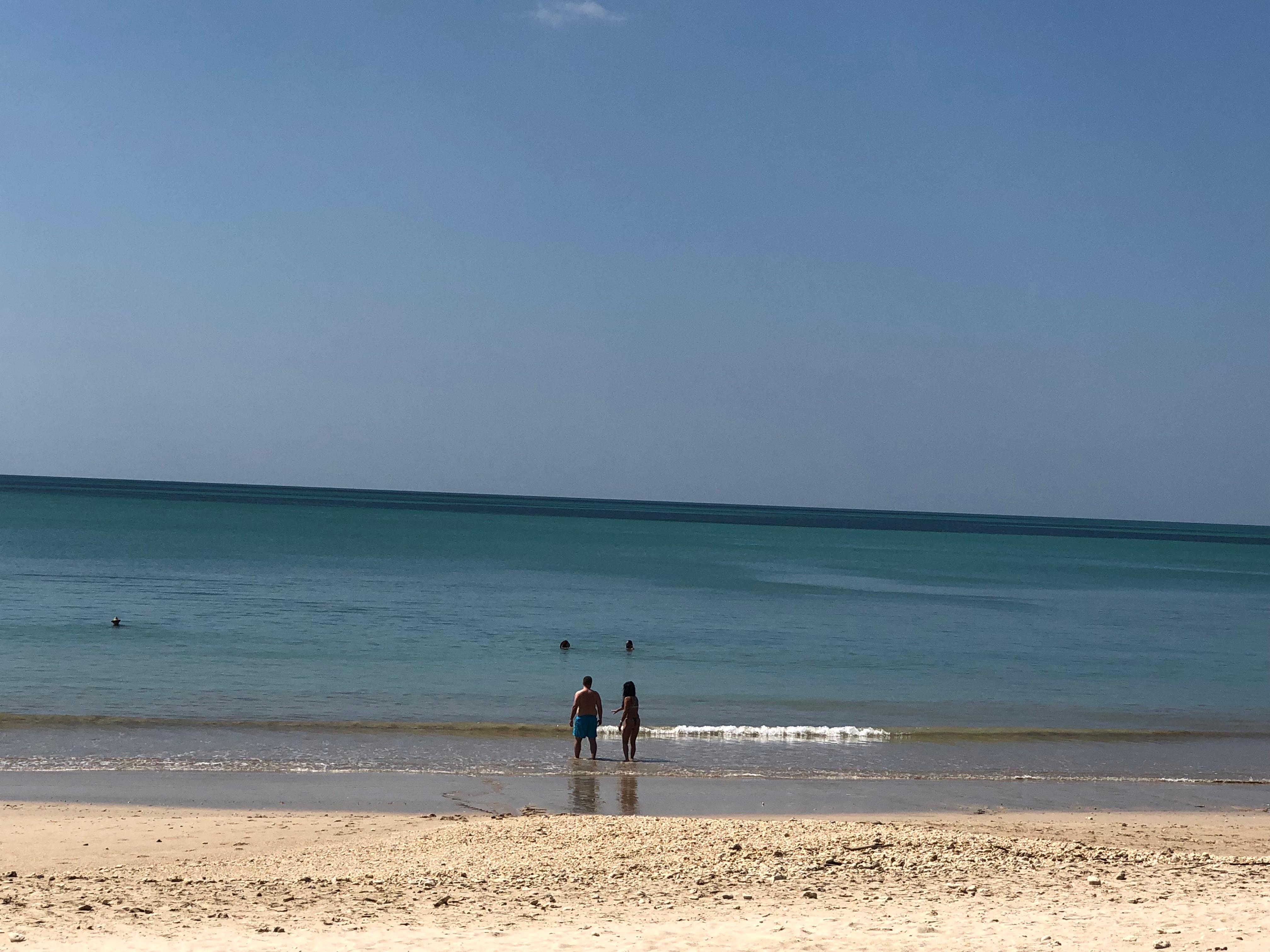 Beach along hotel