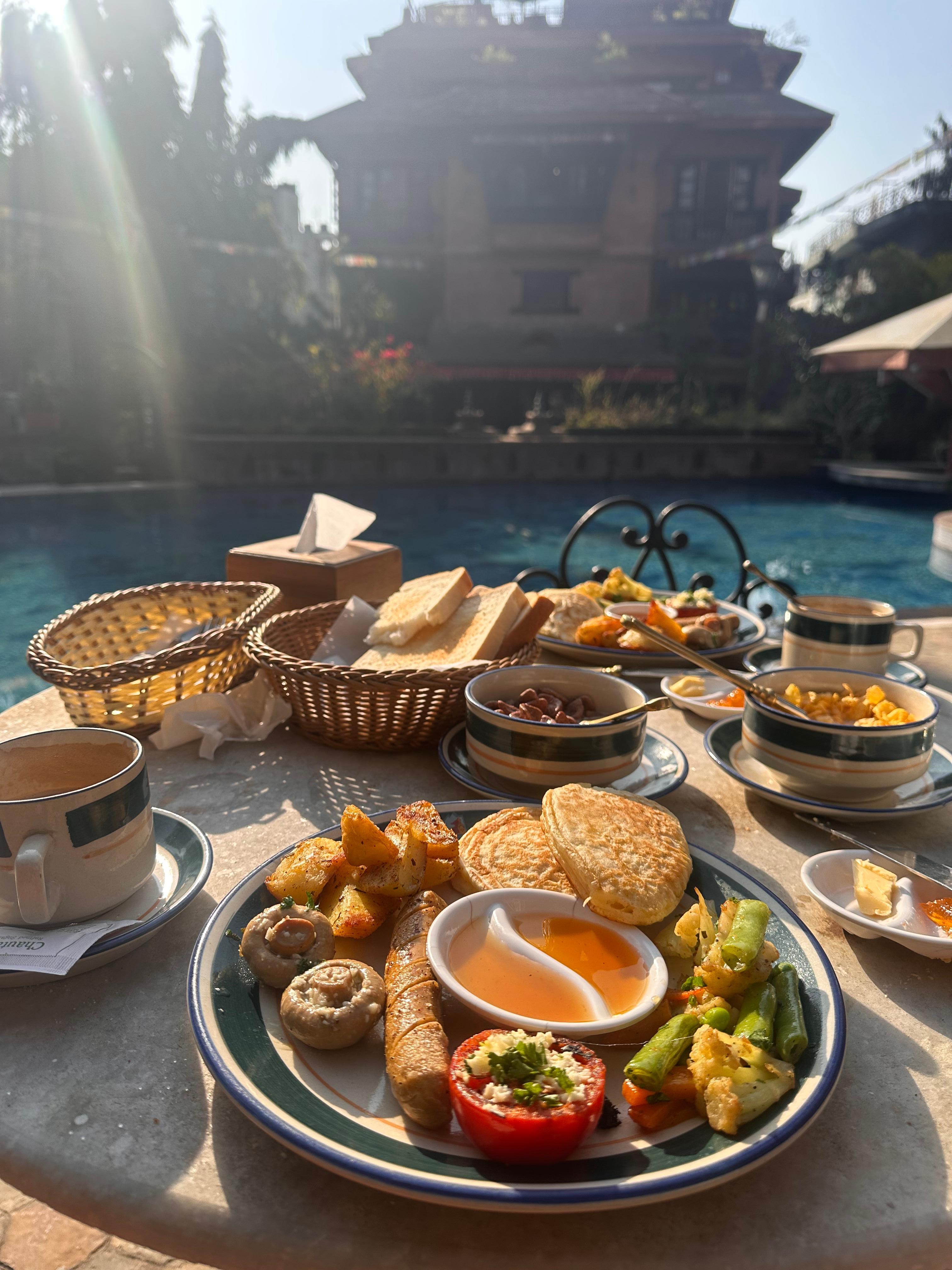 Breakfast by the pool