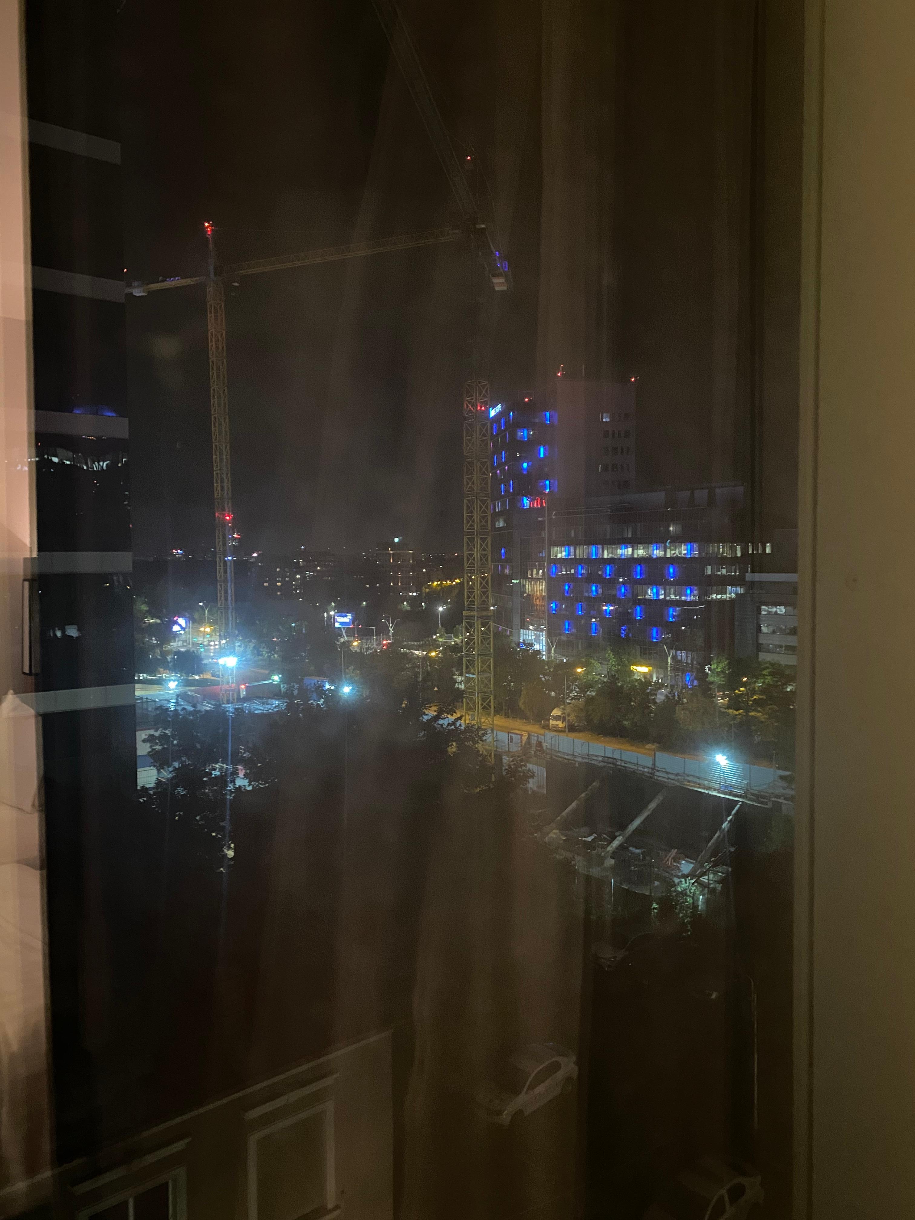 Night window view