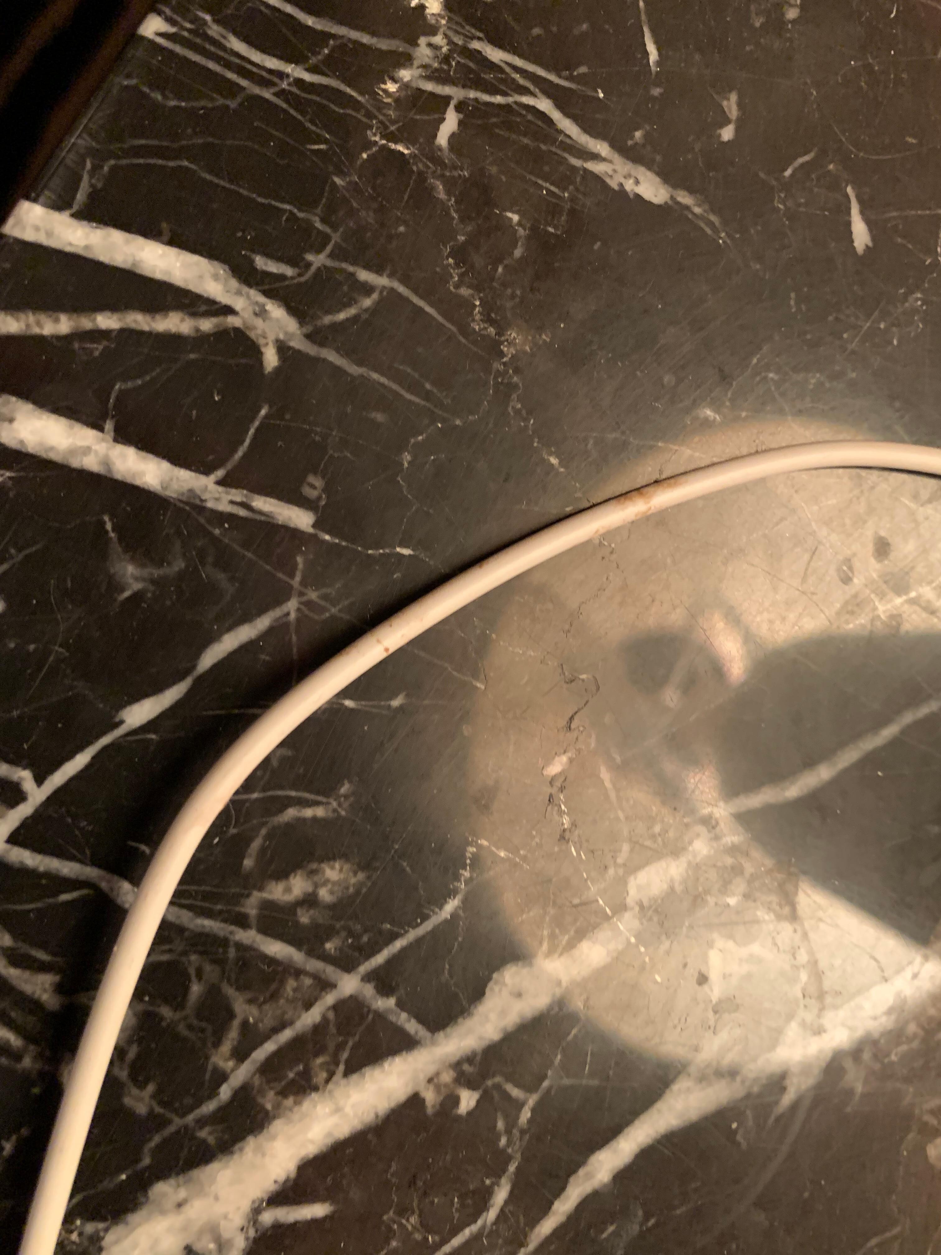 Both bedside tables had circles and smears 