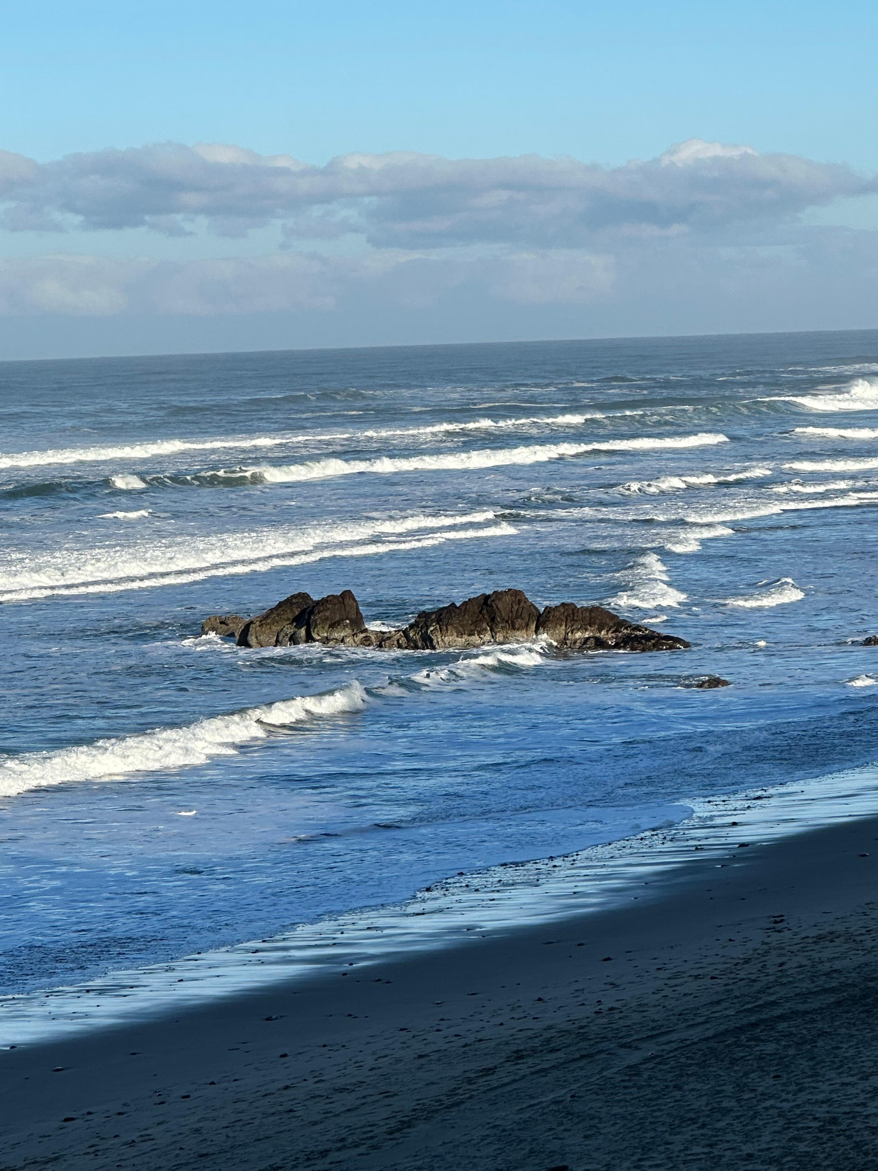 Dragon rock taken from stairway to beach 