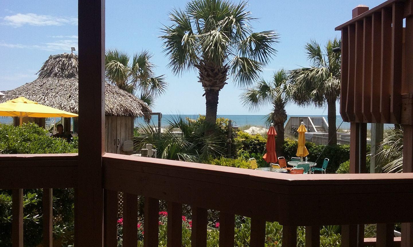 view from our deck, tiki bar/hot tub