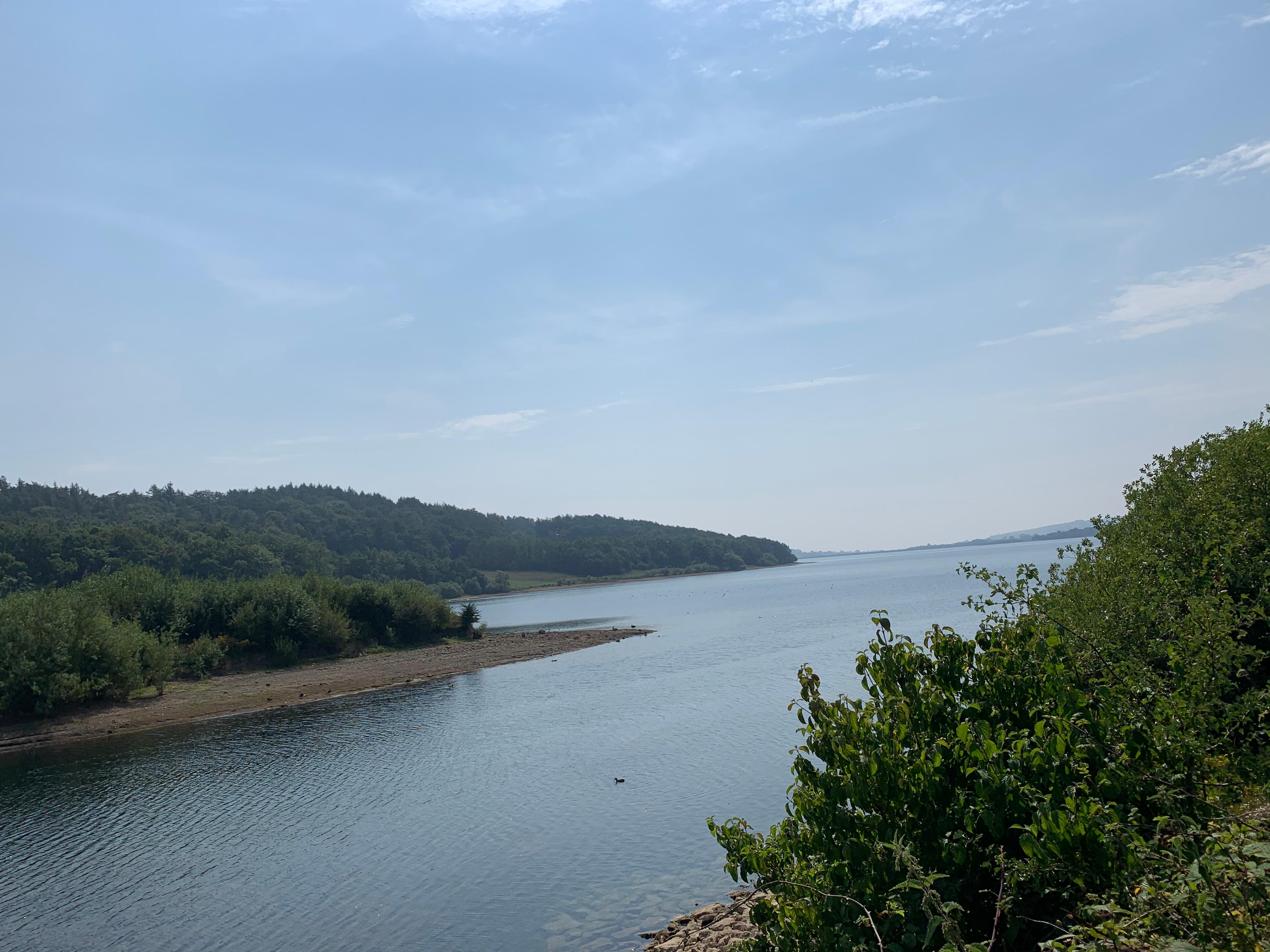 Carsington reservoir, across a field from the property