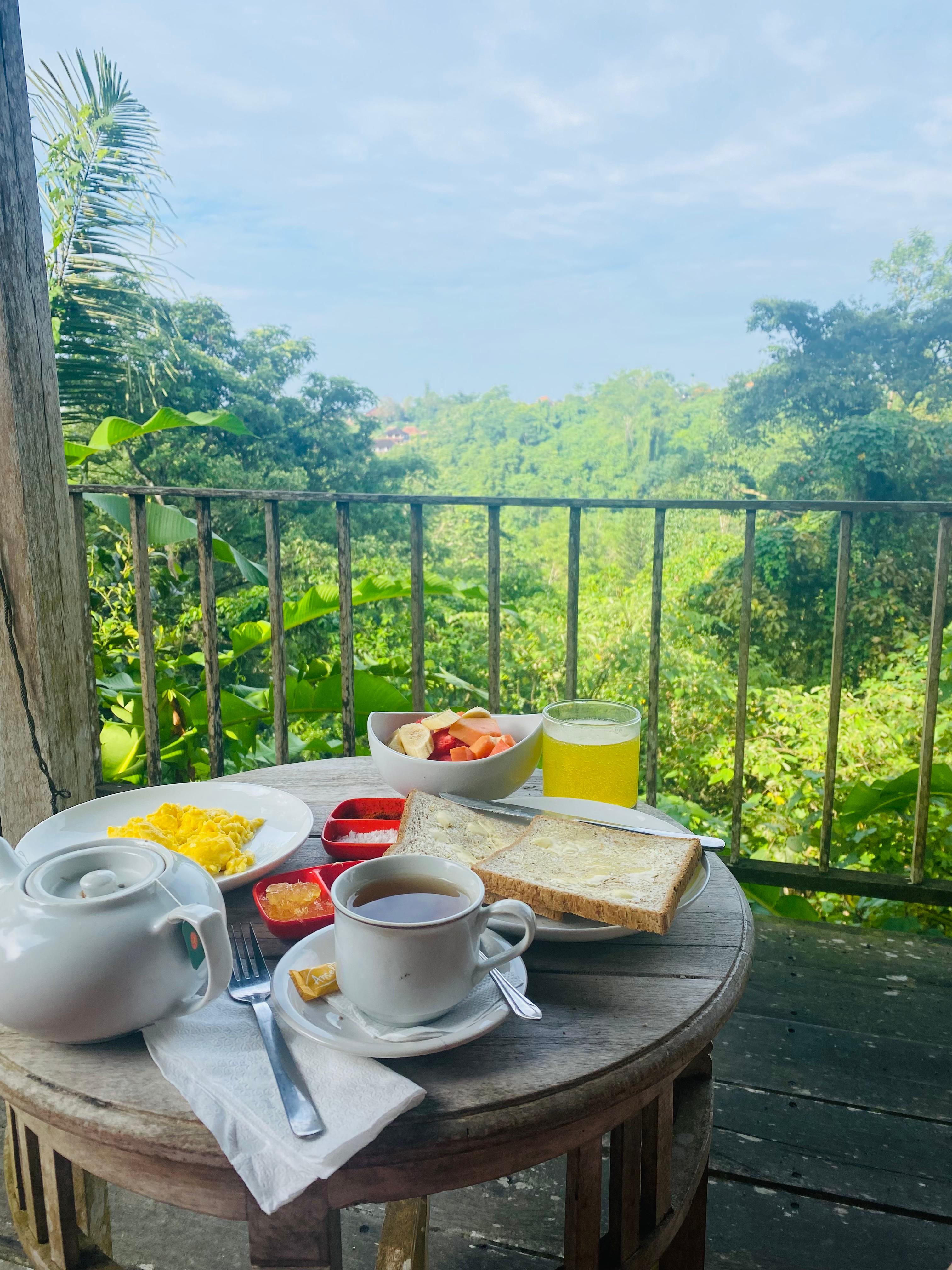 Breakfast served at the balcony