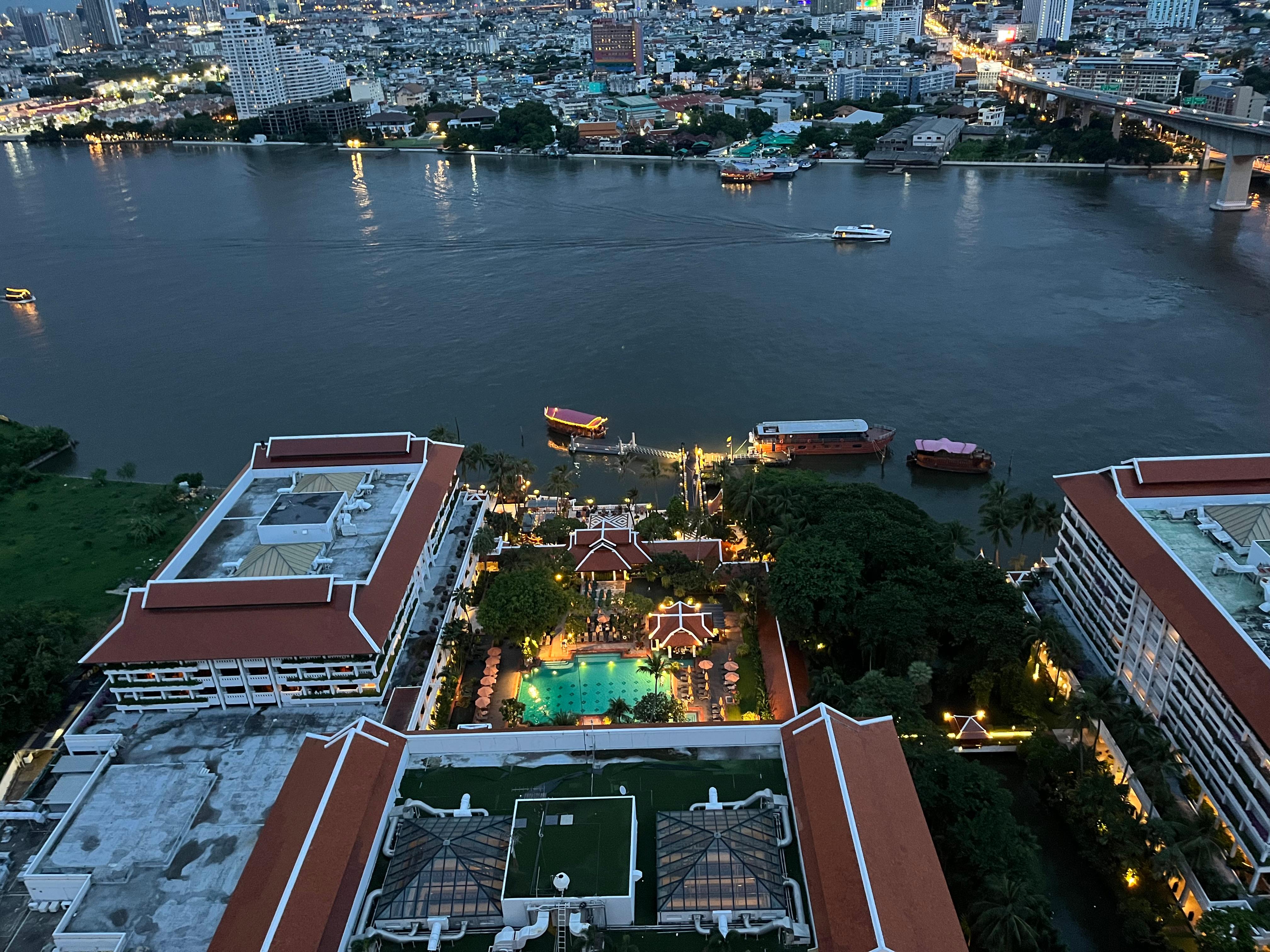 View from our room of the river and the Anantara 
