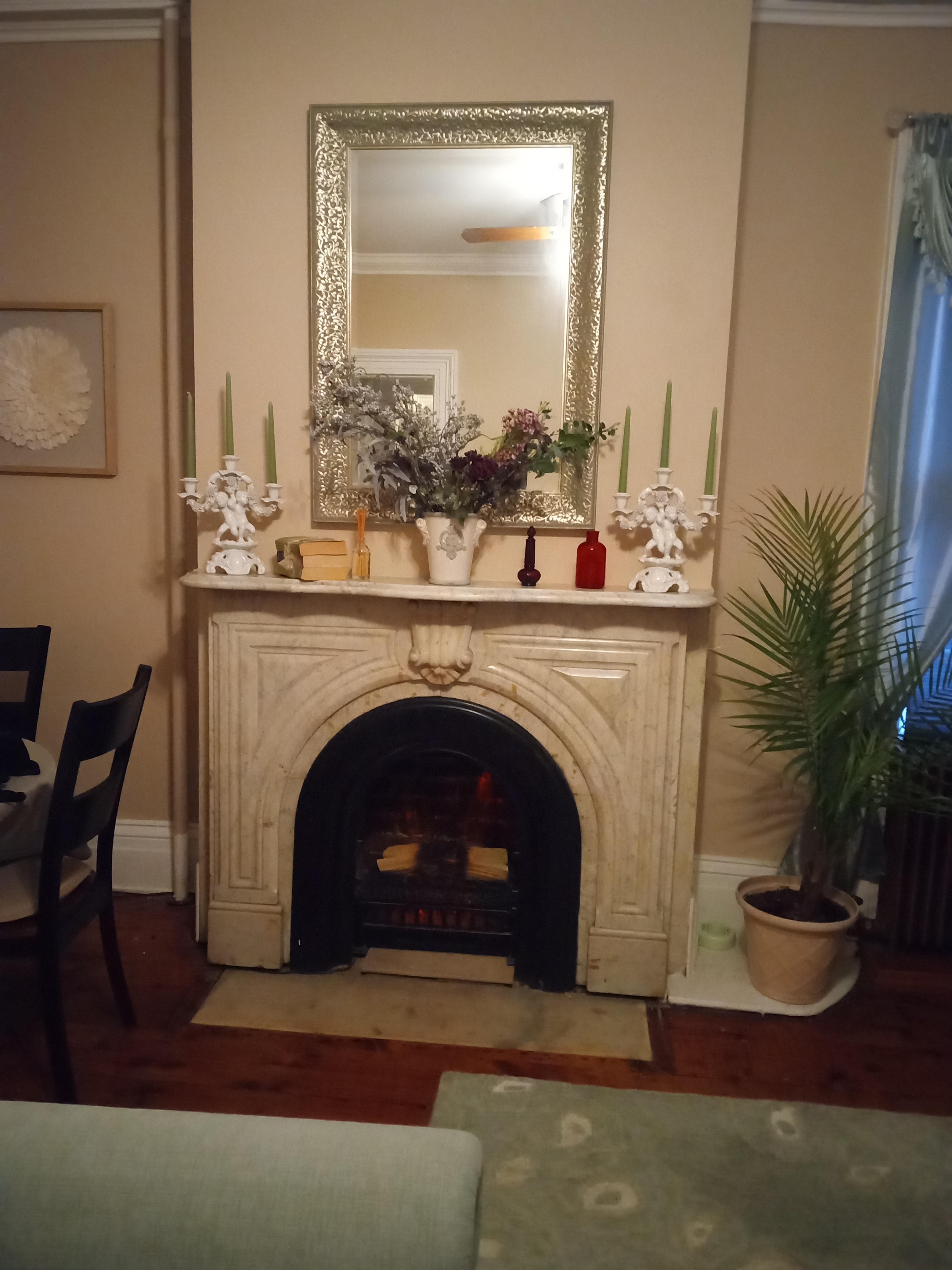 Fireplace in living room 