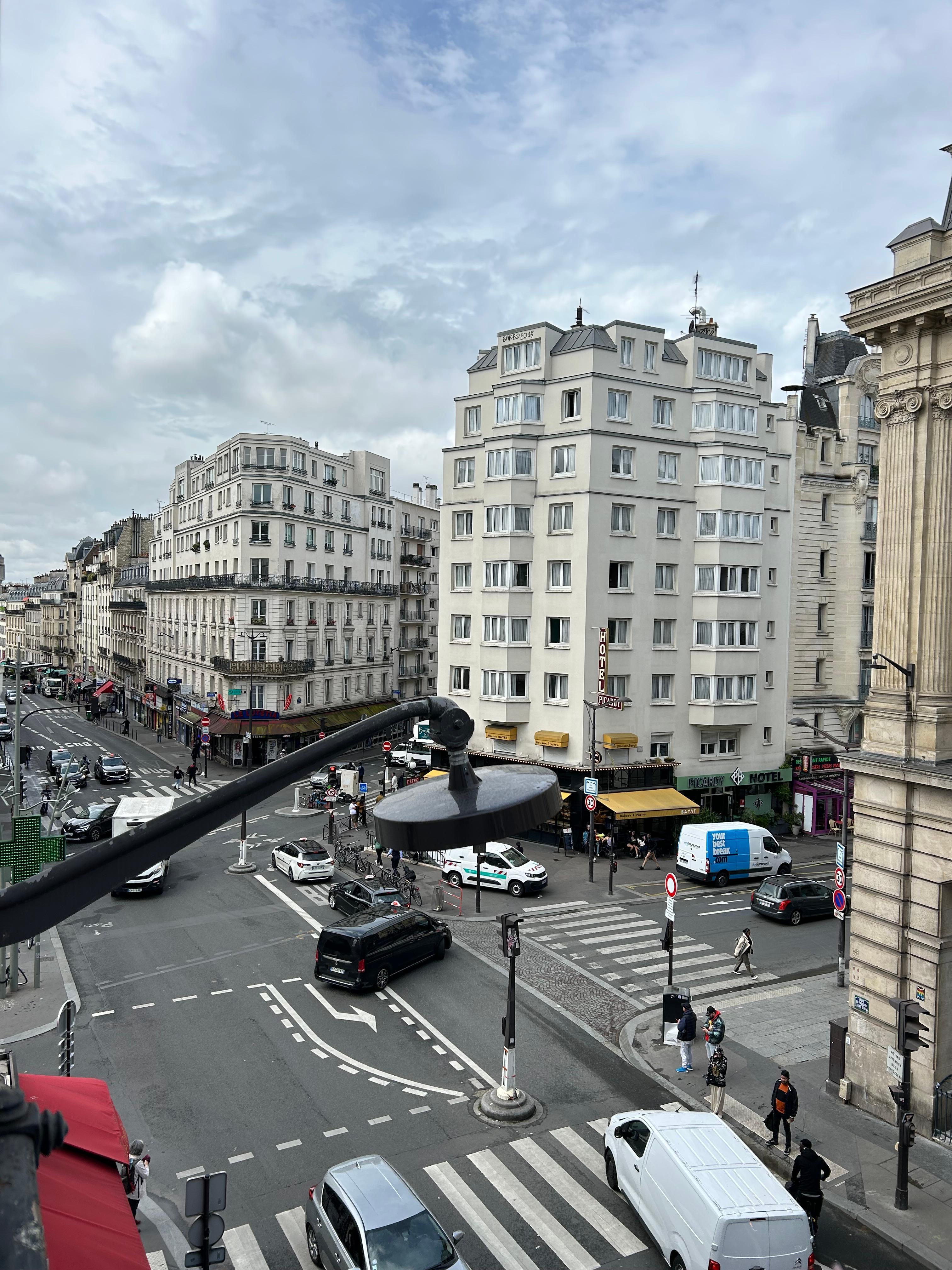 Our view. Patisserie on that corner. 