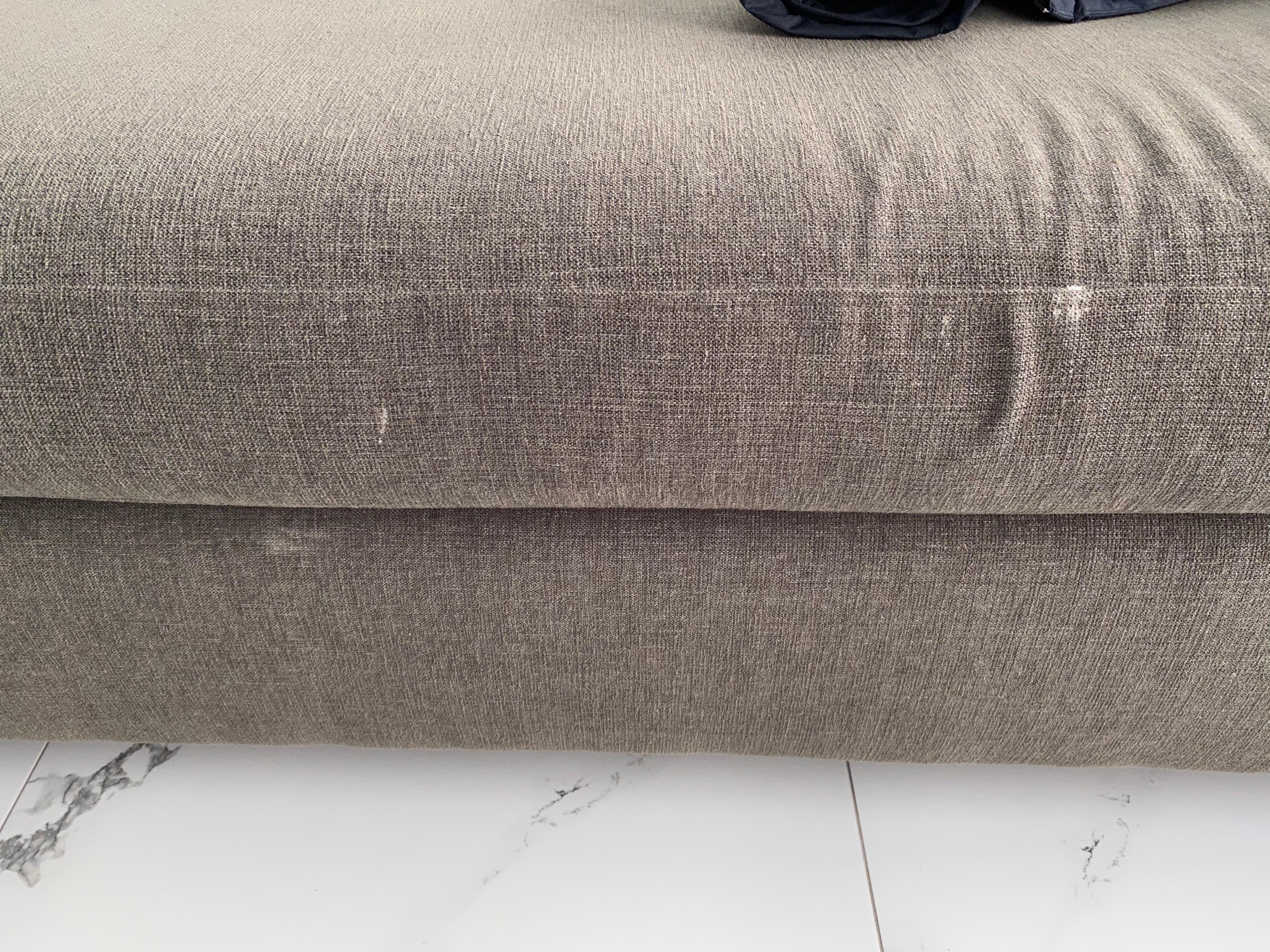 Nice stains on the sofa!