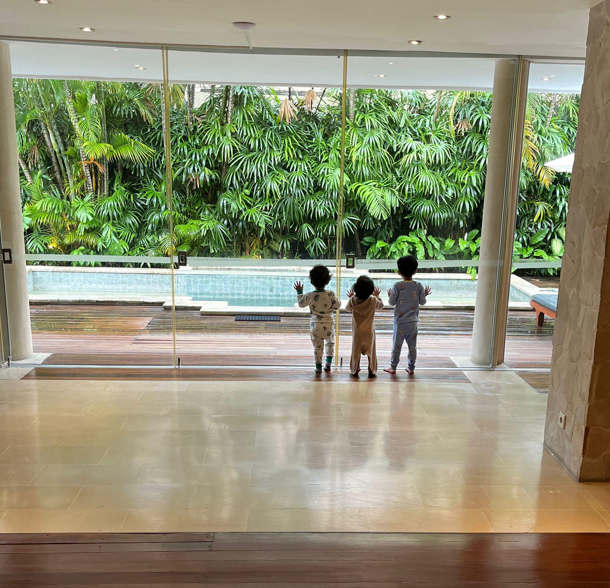 Pool view from living room