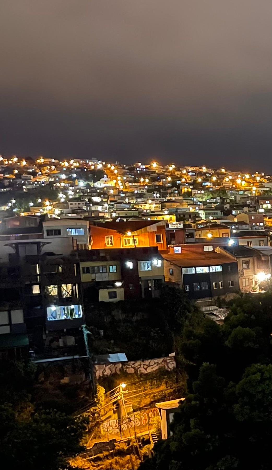 Night view from hotel restaurant balacony. Mar Allegre